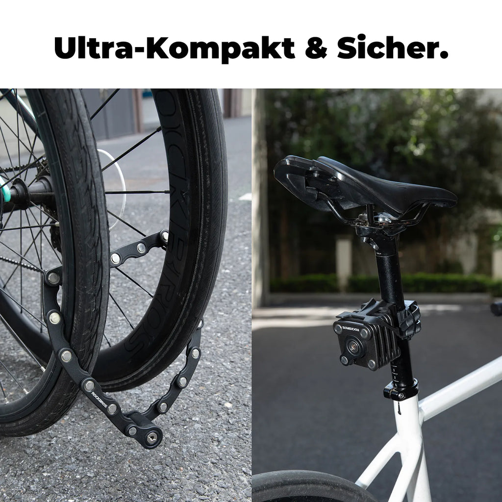 ROCKBROS Fahrradschloss Faltschloss 70 cm Lang Schwarz