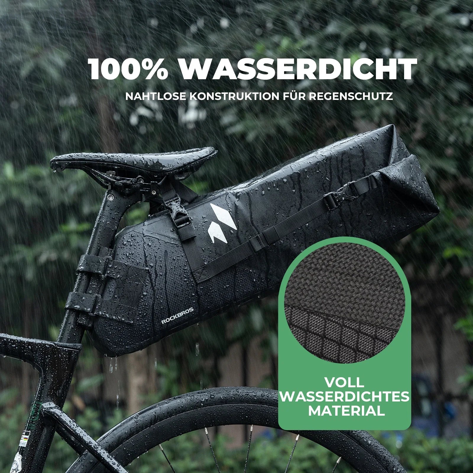 100% Wasserdichtes Fahrrad Satteltasche 13L AS-157 RideMate