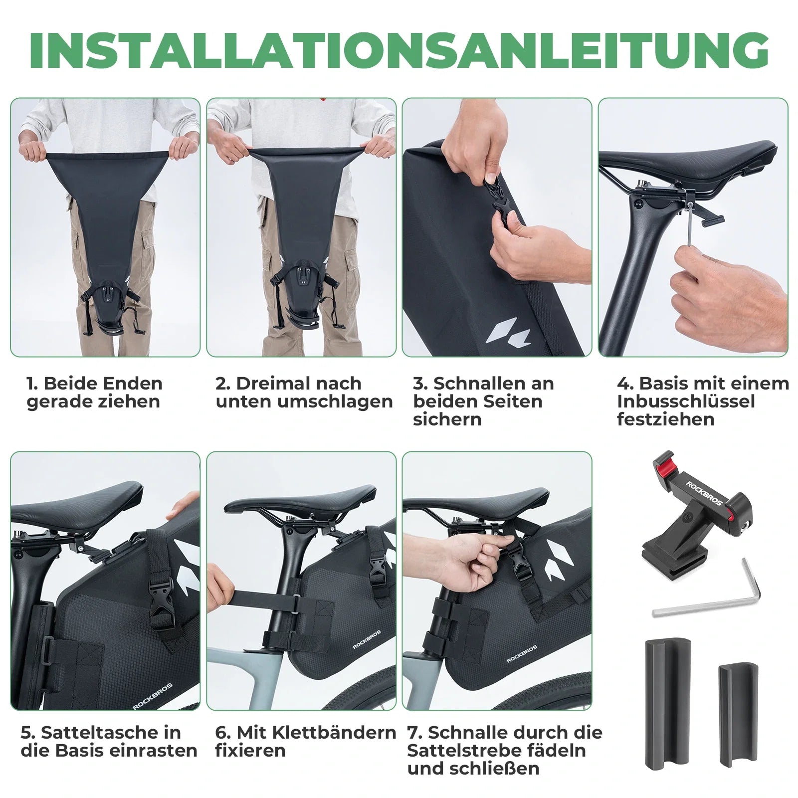 100% Wasserdichtes Fahrrad Satteltasche 13L AS-157 RideMate