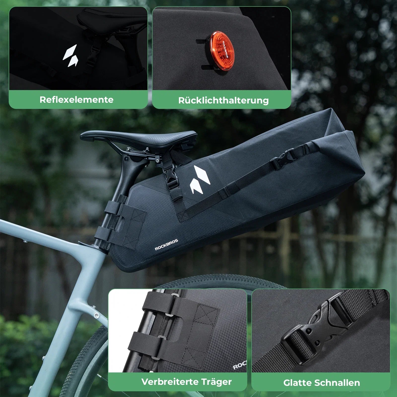 100% Wasserdichtes Fahrrad Satteltasche 13L AS-157 RideMate