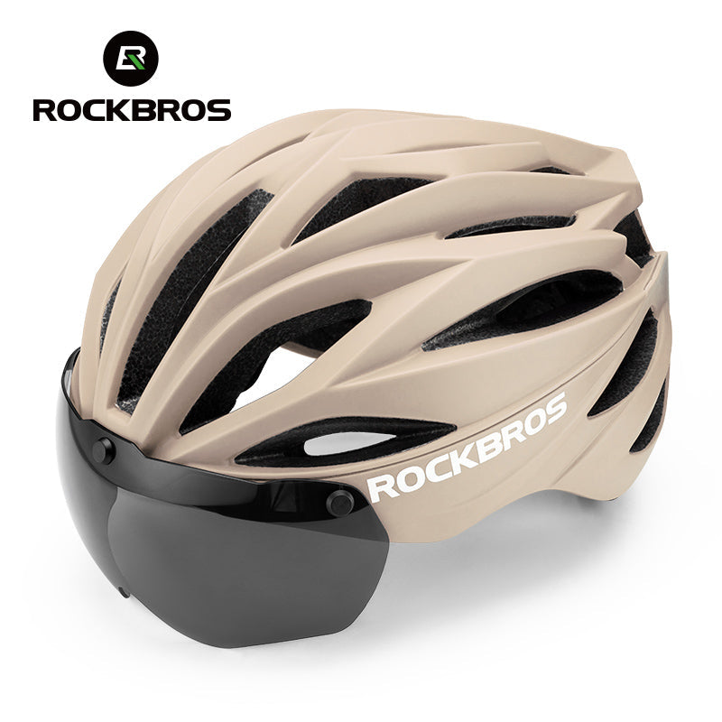 ROCKBROS Fahrradhelm Magnetischer Abnehmbarer MTB Helm mit Visier