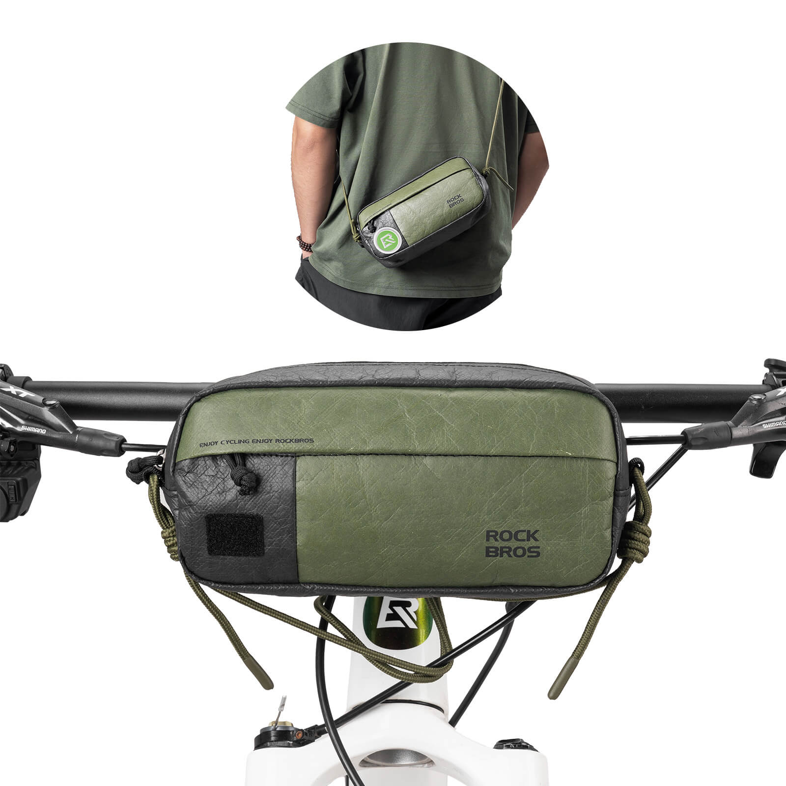 2-in-1 Lenkertasche Wasserabweisend mit Schultergurt 1,5L