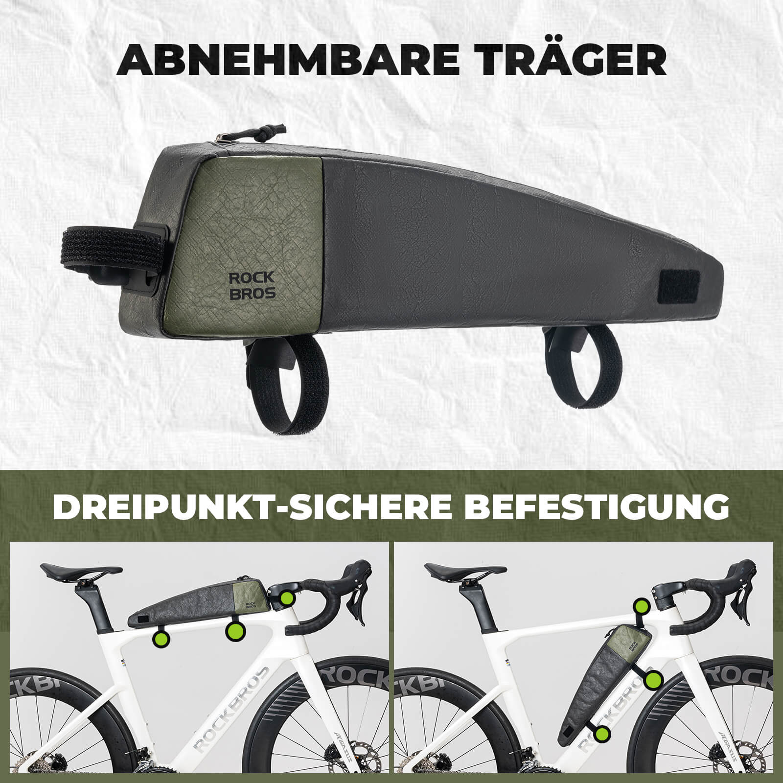 2-in-1 Oberrohrtasche Wasserabweisend mit Schultergurt 0,9L