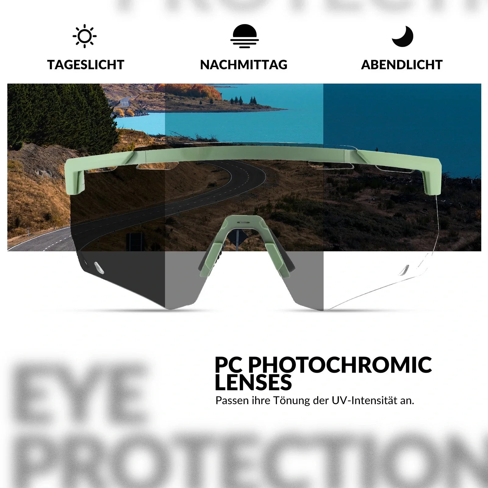 Ultraleichte und Selbsttönende Fahrradbrille (UV400)