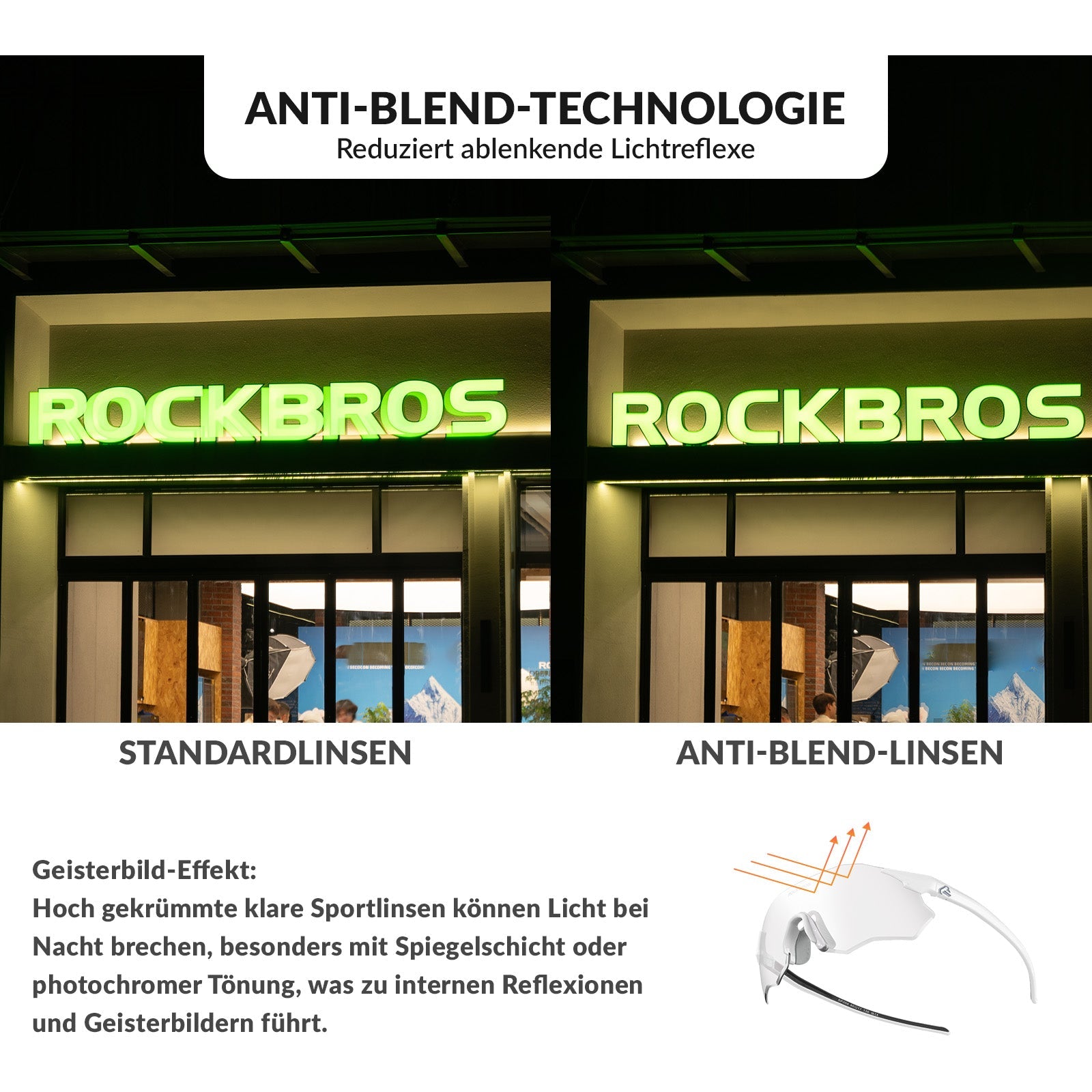 Fahrradbrille Selbsttönend UV400-Schutz Ohne Rahmen -SWIFT