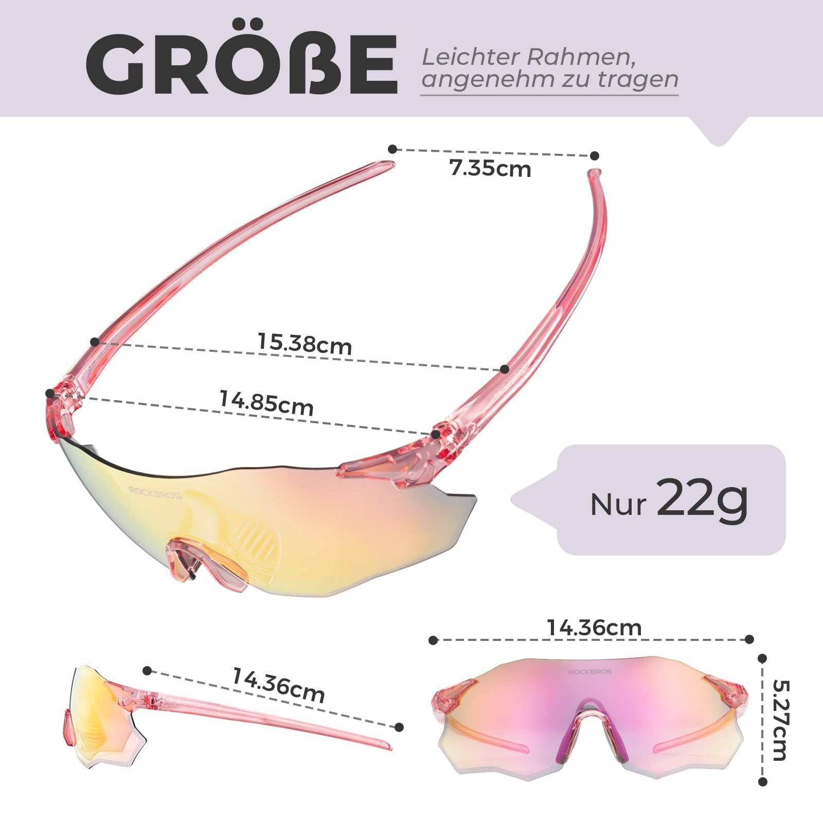 Fahrradbrille Selbsttönend UV400-Schutz Ohne Rahmen -SWIFT