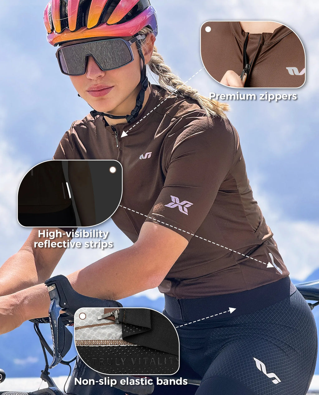 TVI Damen Fahrradtrikot - Digital Dune für MTB & Rennrad