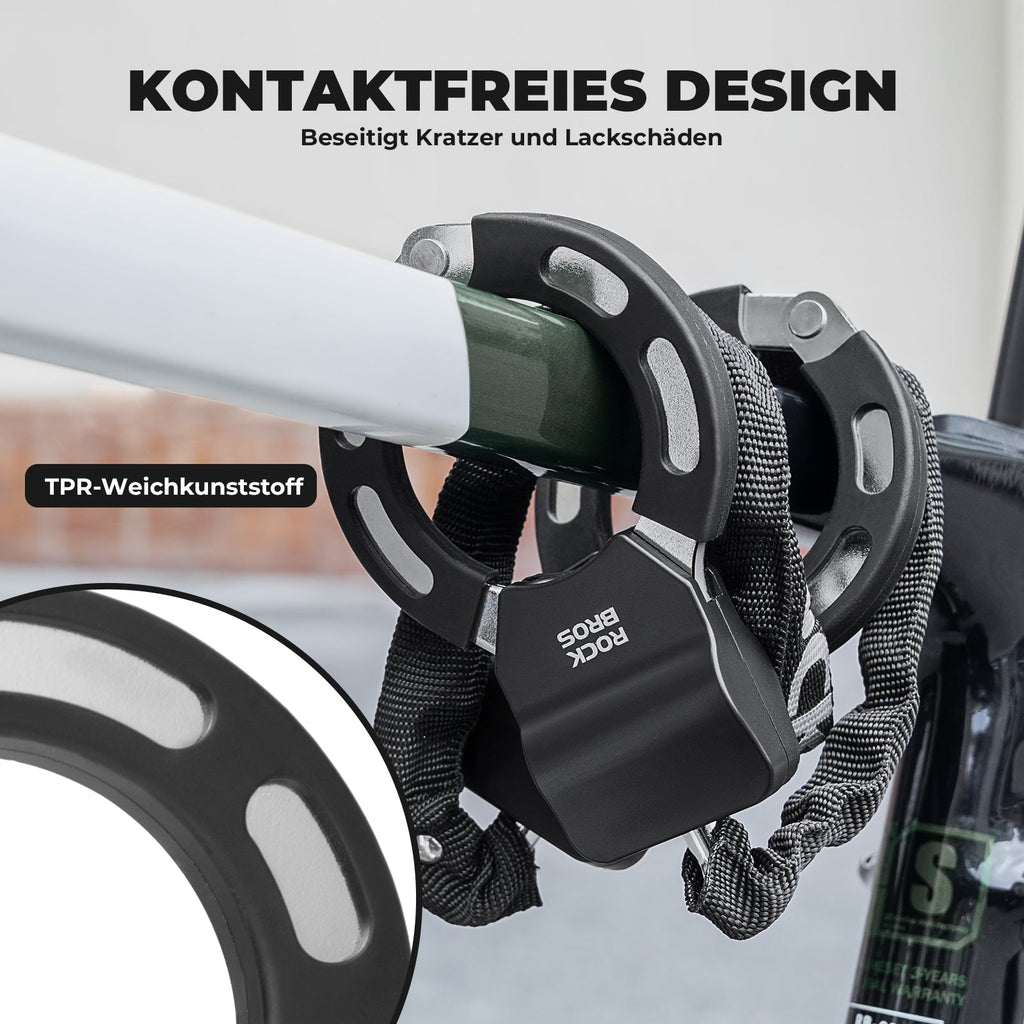 E-Scooter Schloss mit 59,5 cm Stahlkette, Fahrradschloss für Roller & Fahrrad