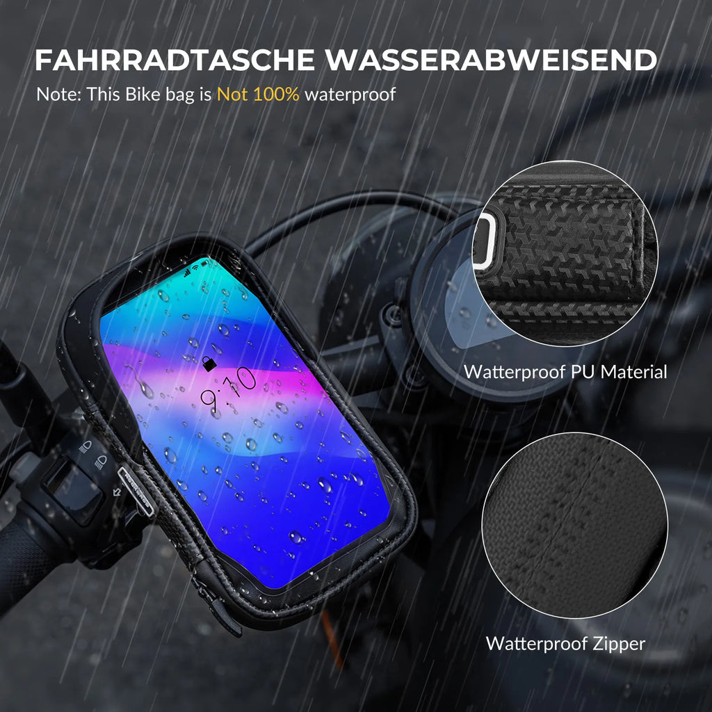 ROCKBROS Lenkertasche 360° Drehung Handyhalterung für Motorrad & Fahrrad