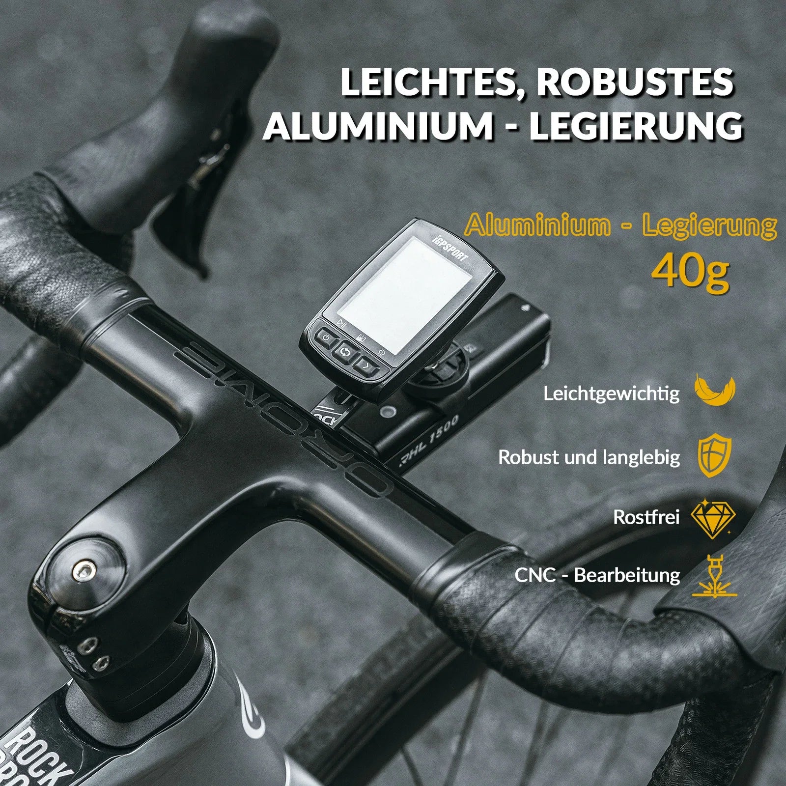 Aero Fahrradcomputer Halterung mit Schnellverschluss Leichtbau Lenkerverlängerungshalterung