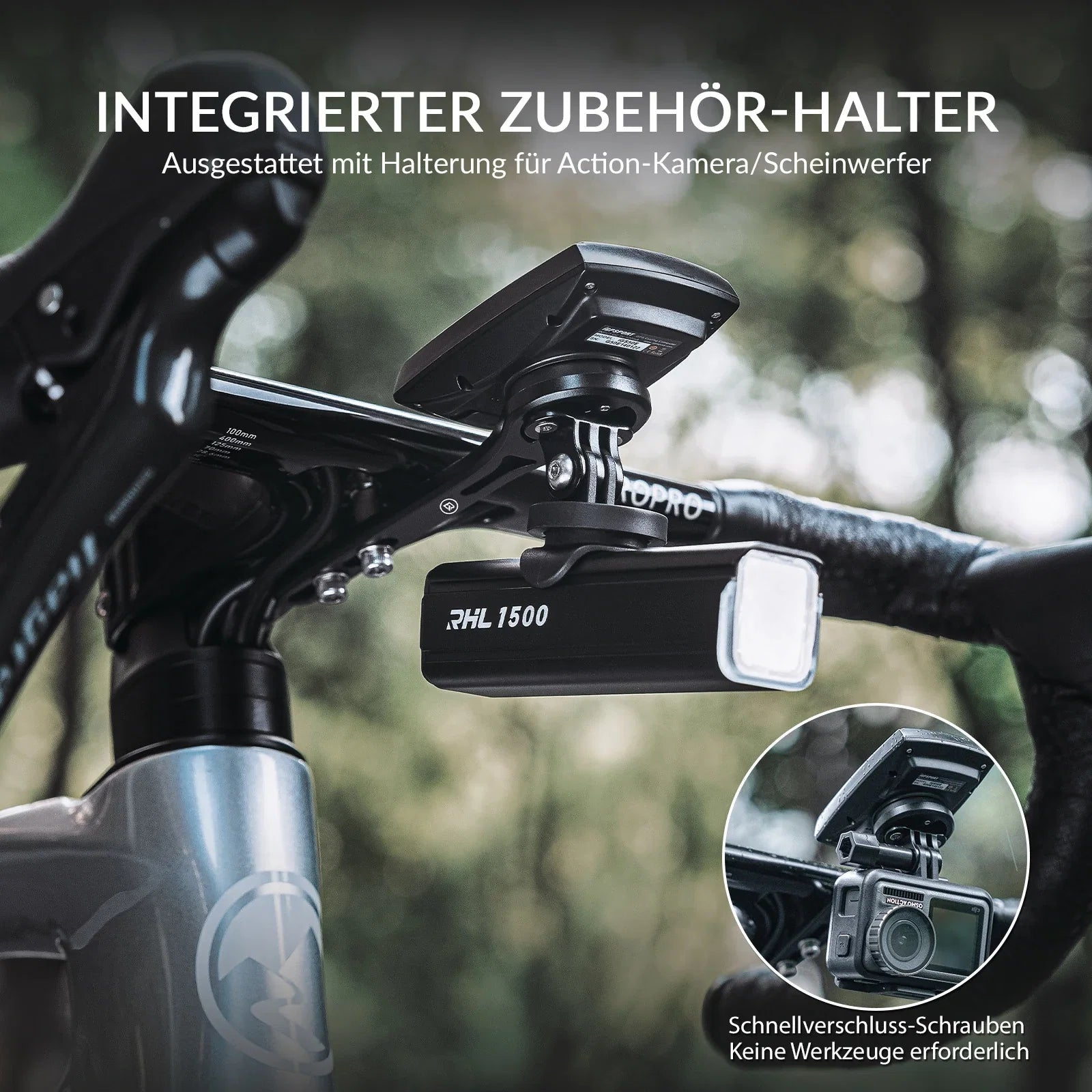 Aero Fahrradcomputer Halterung mit Schnellverschluss Leichtbau Lenkerverlängerungshalterung