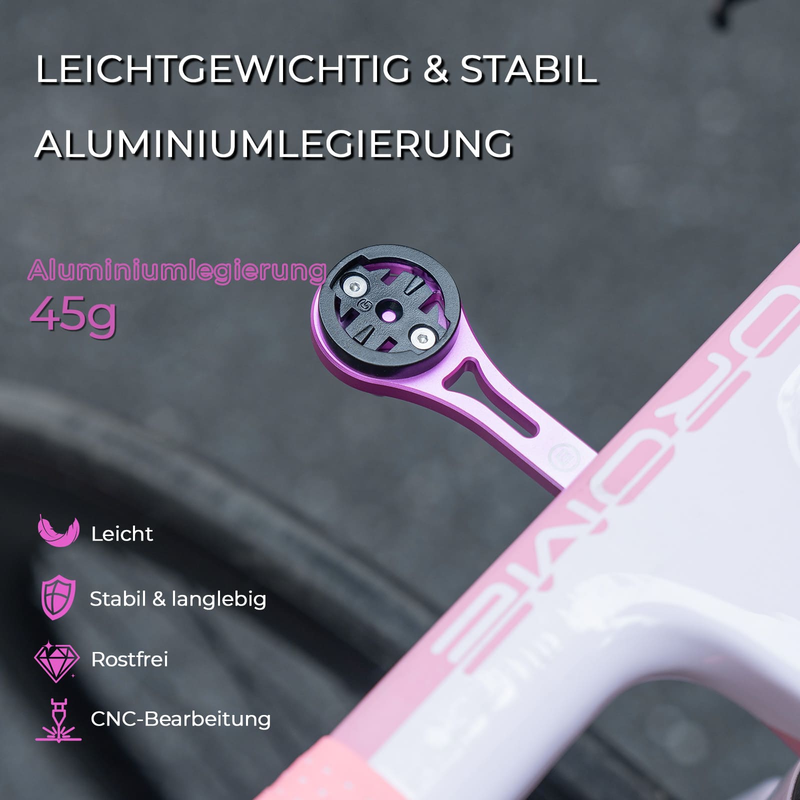 Aero Fahrradcomputer Halterung mit Schnellverschluss Leichtbau Lenkerverlängerungshalterung