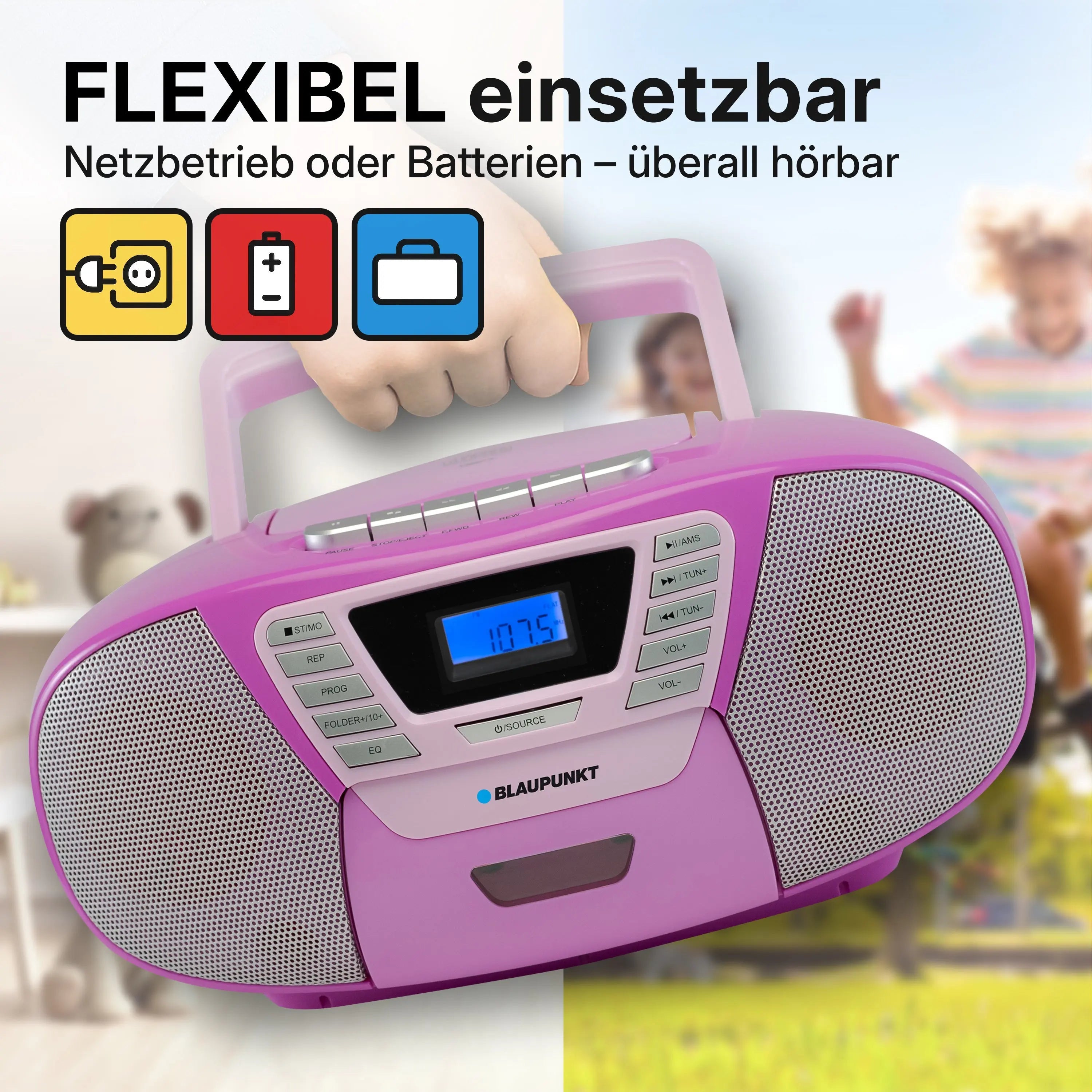 BOOMBOX MIT CD PLAYER FÜR KINDER | B 120 Violett |