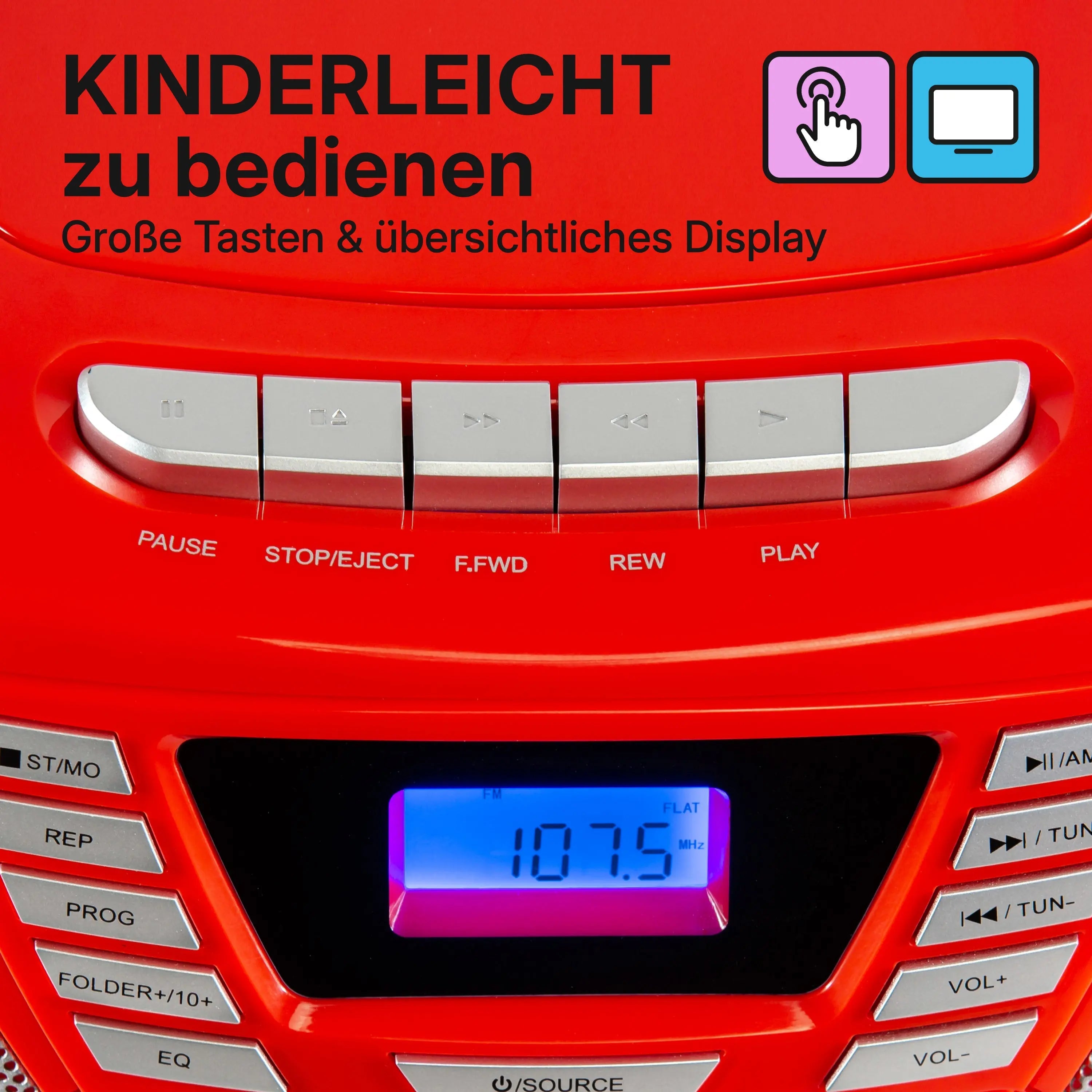 BOOMBOX MIT CD PLAYER FÜR KINDER | B 120 Red |