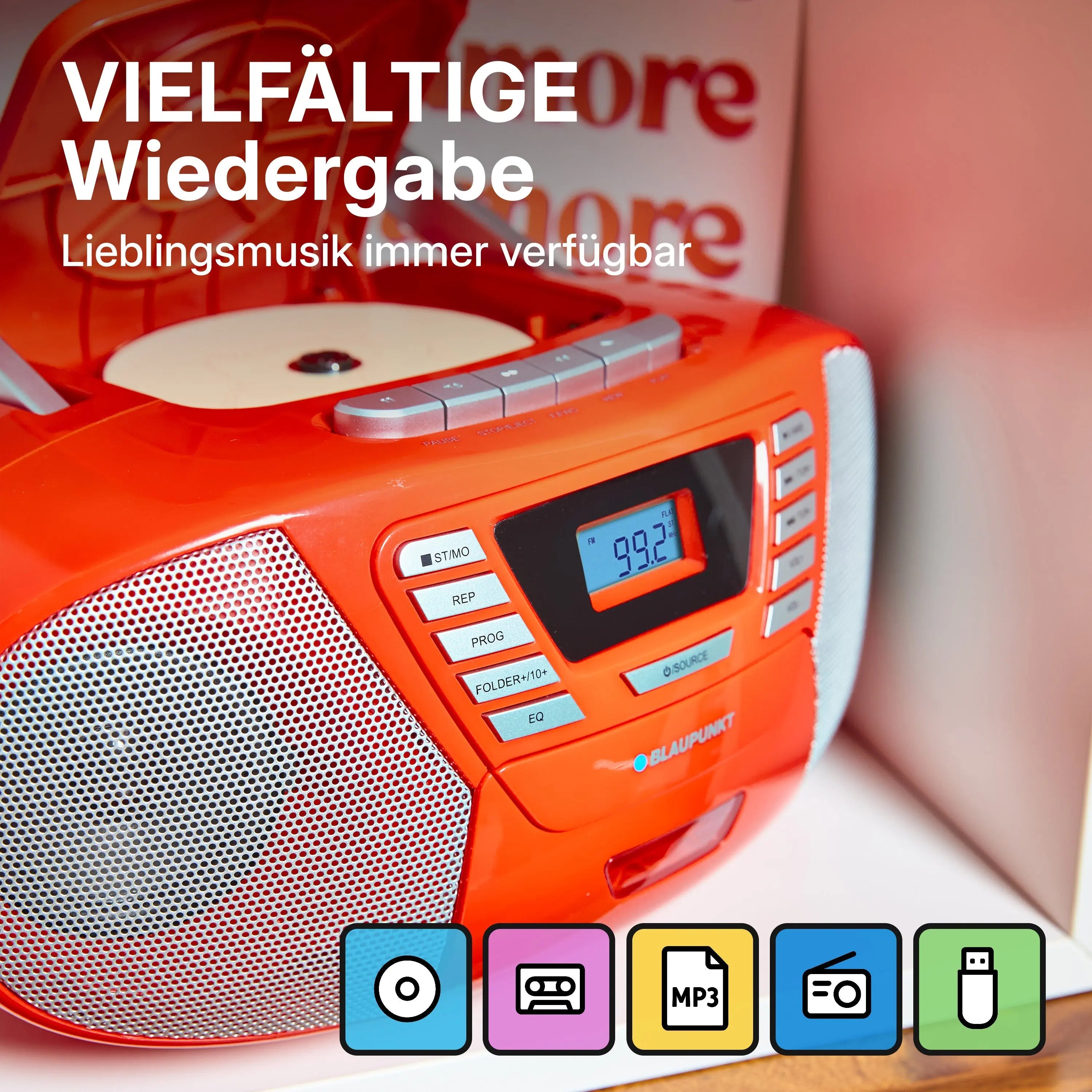 BOOMBOX MIT CD PLAYER FÜR KINDER | B 120 Red |