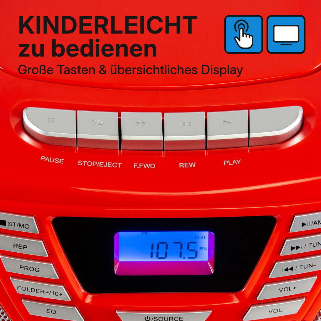 BOOMBOX MIT CD PLAYER FÜR KINDER | B 120 Red |