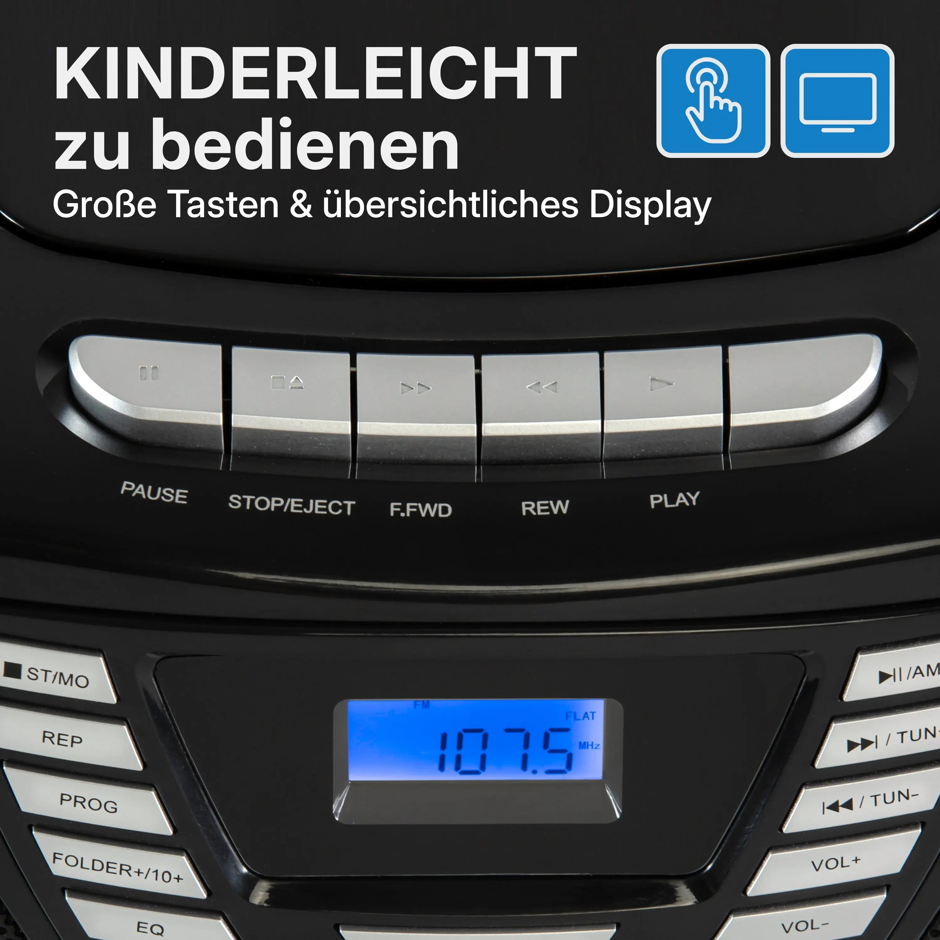BOOMBOX MIT CD PLAYER FÜR KINDER | B 120 Black |