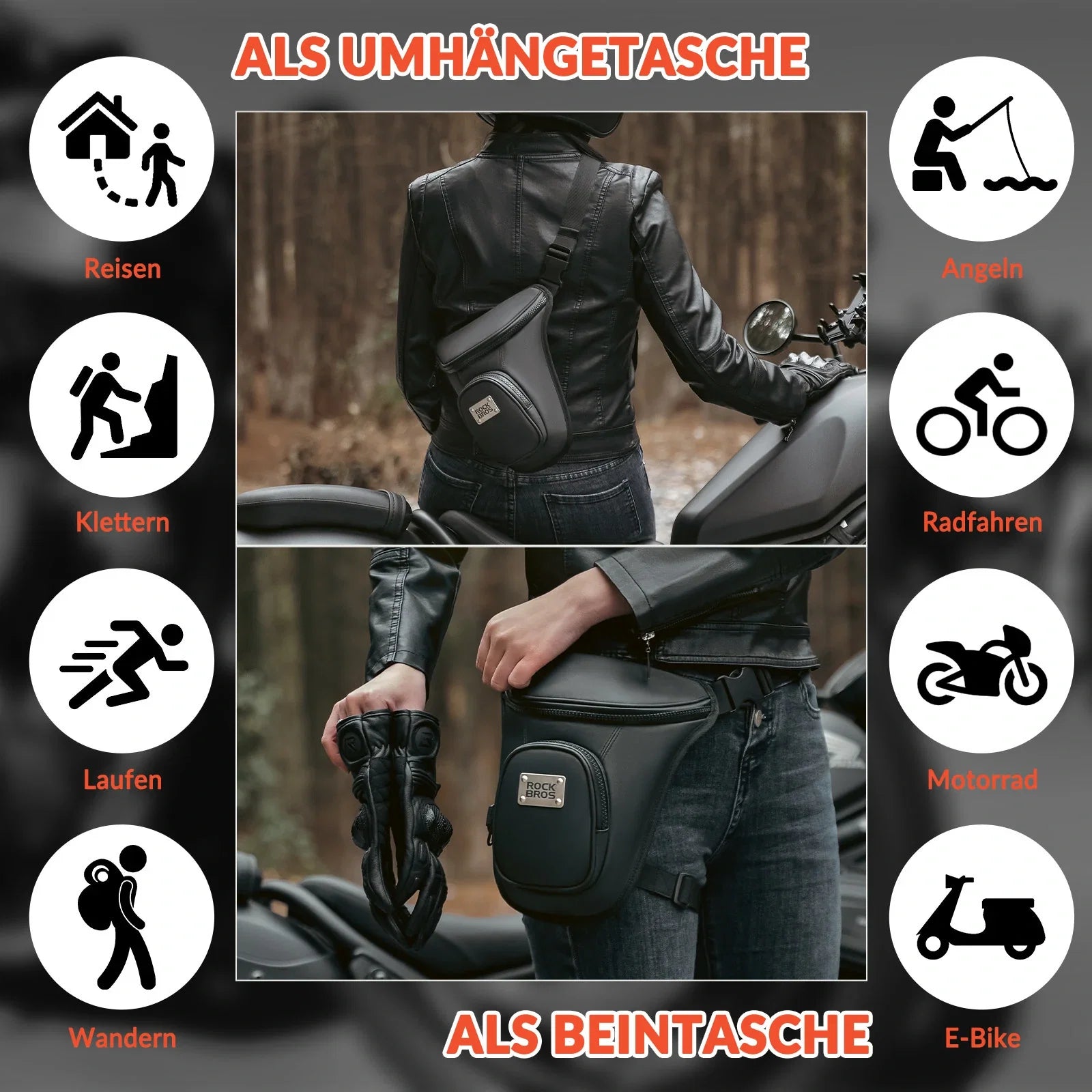 Beintasche Motorrad Hüfttasche Oberschenkeltasche Wasserdicht