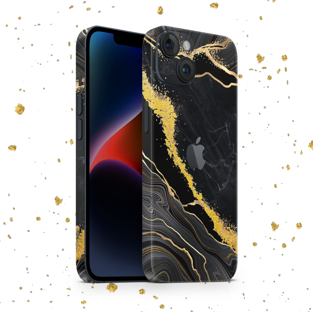 iPhone 14 Plus Skin mit 24K Gold Luxury Black