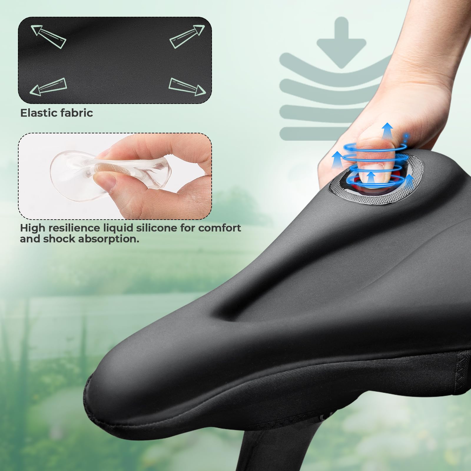ROCKBROS Fahrrad Sattelbezug wasserdichtem Fahrradsattel Gelüberzug