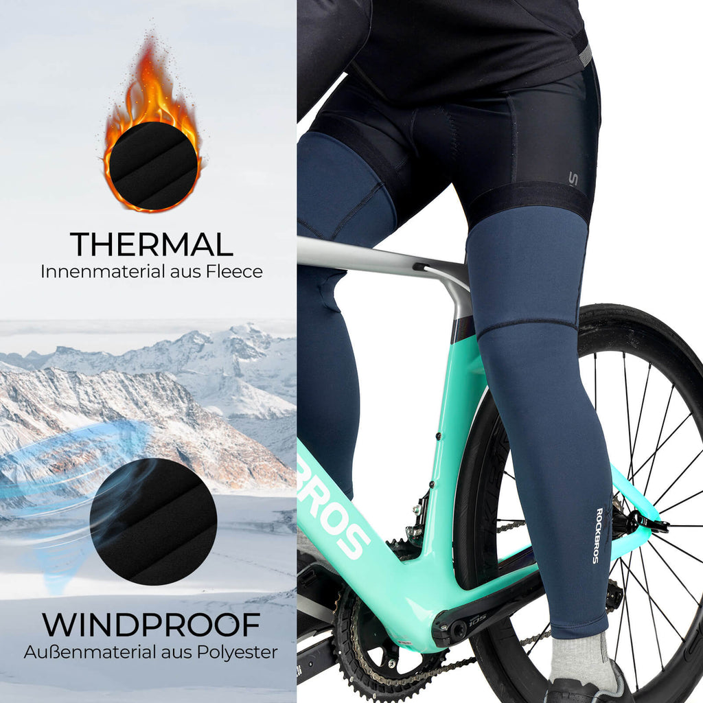 Fahrrad Beinlinge Winter Thermo S-3XL (1 Paar)