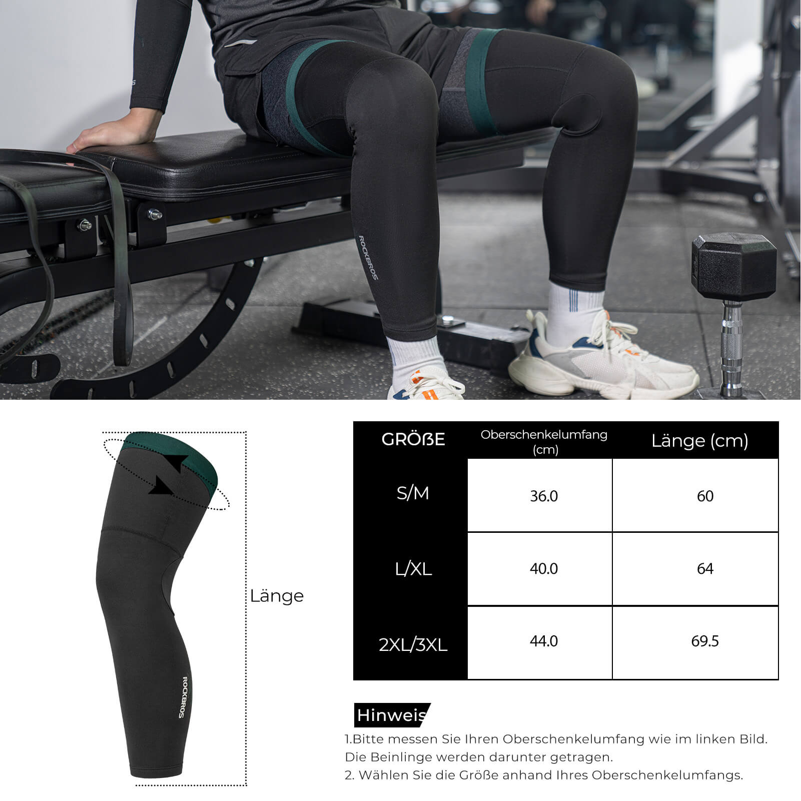 Fahrrad Beinlinge Winter Thermo S-3XL (1 Paar)
