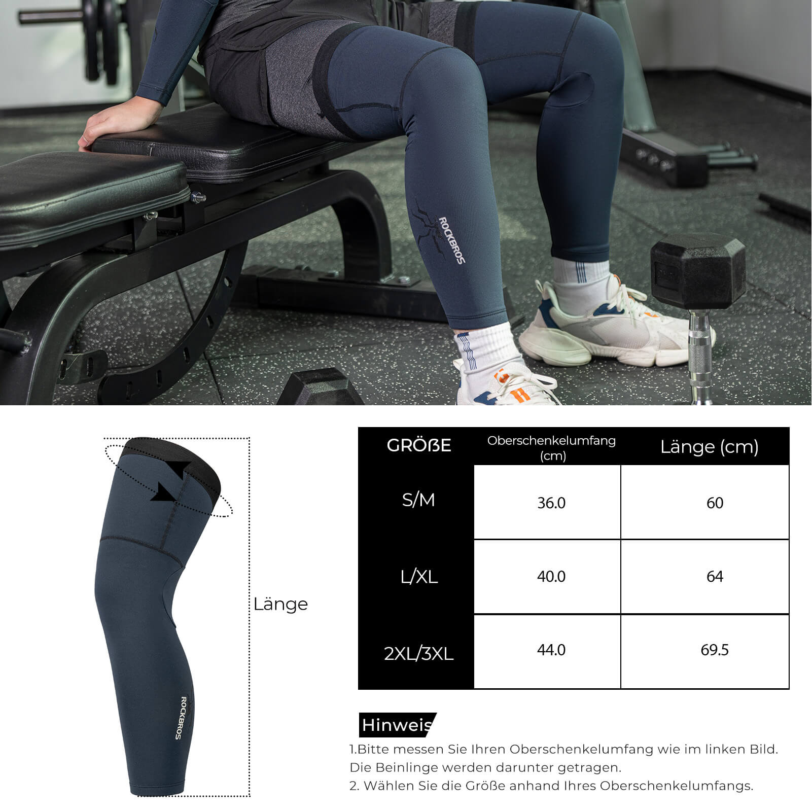 Fahrrad Beinlinge Winter Thermo S-3XL (1 Paar)