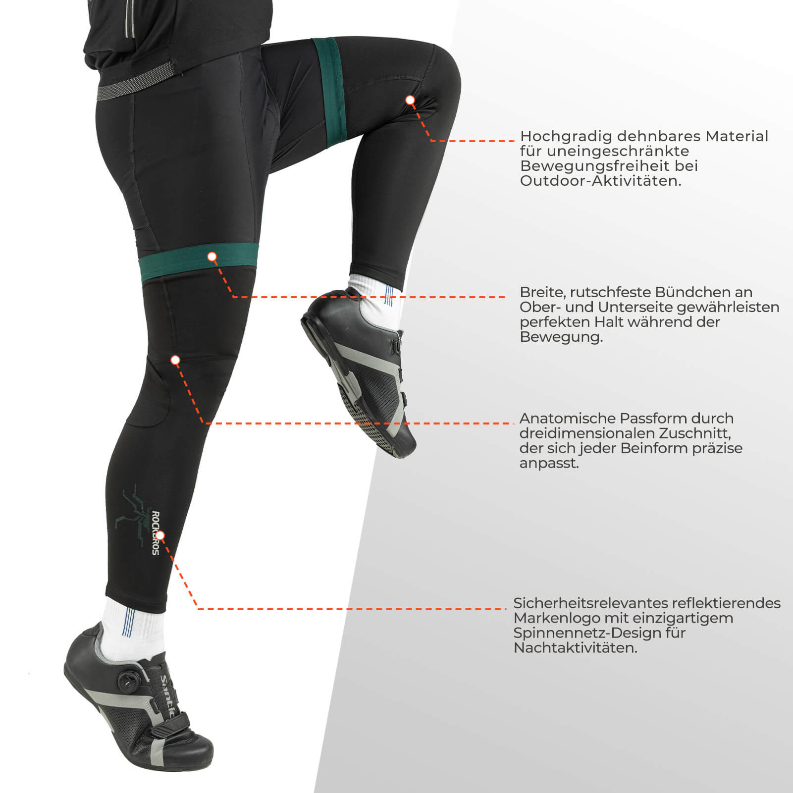 Fahrrad Beinlinge Winter Thermo S-3XL (1 Paar)