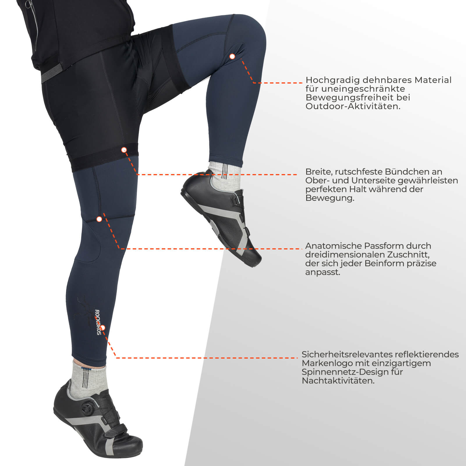 Fahrrad Beinlinge Winter Thermo S-3XL (1 Paar)
