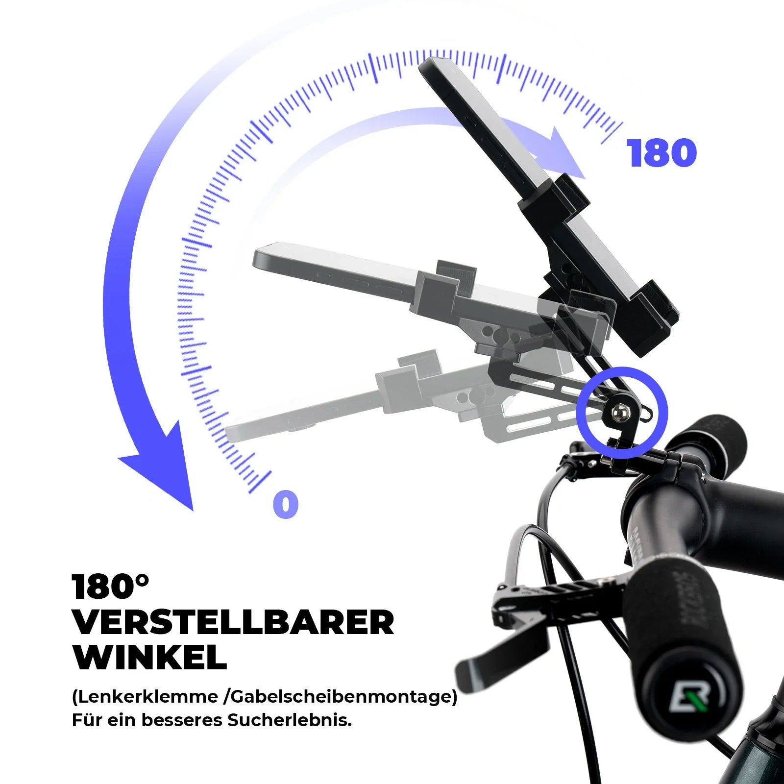 Fahrrad Handyhalterung 180° Drehbar für Handy 4.7~7.09"