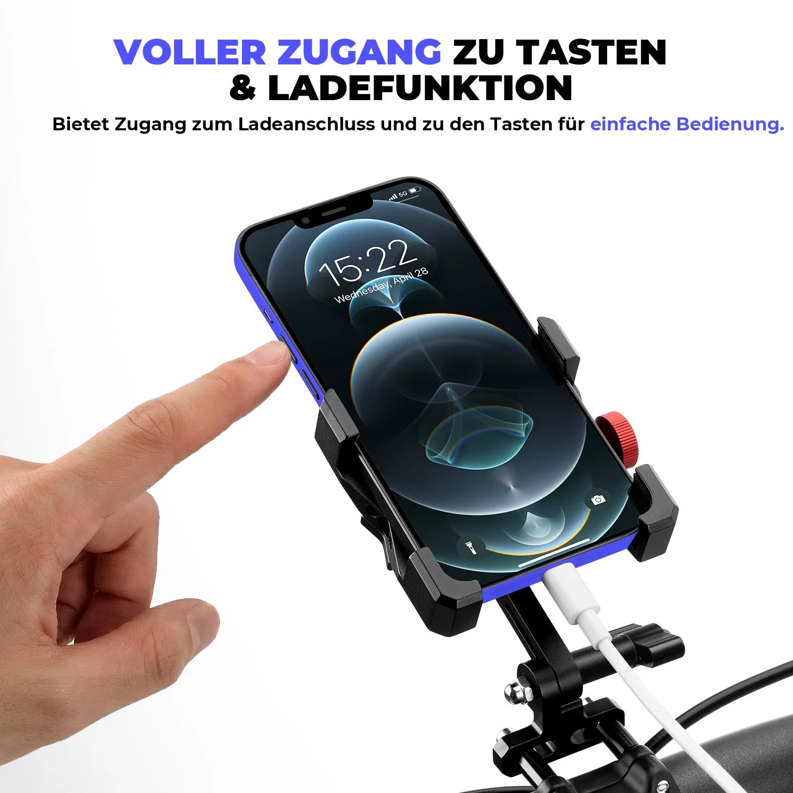 Fahrrad Handyhalterung 180° Drehbar für Handy 4.7~7.09"
