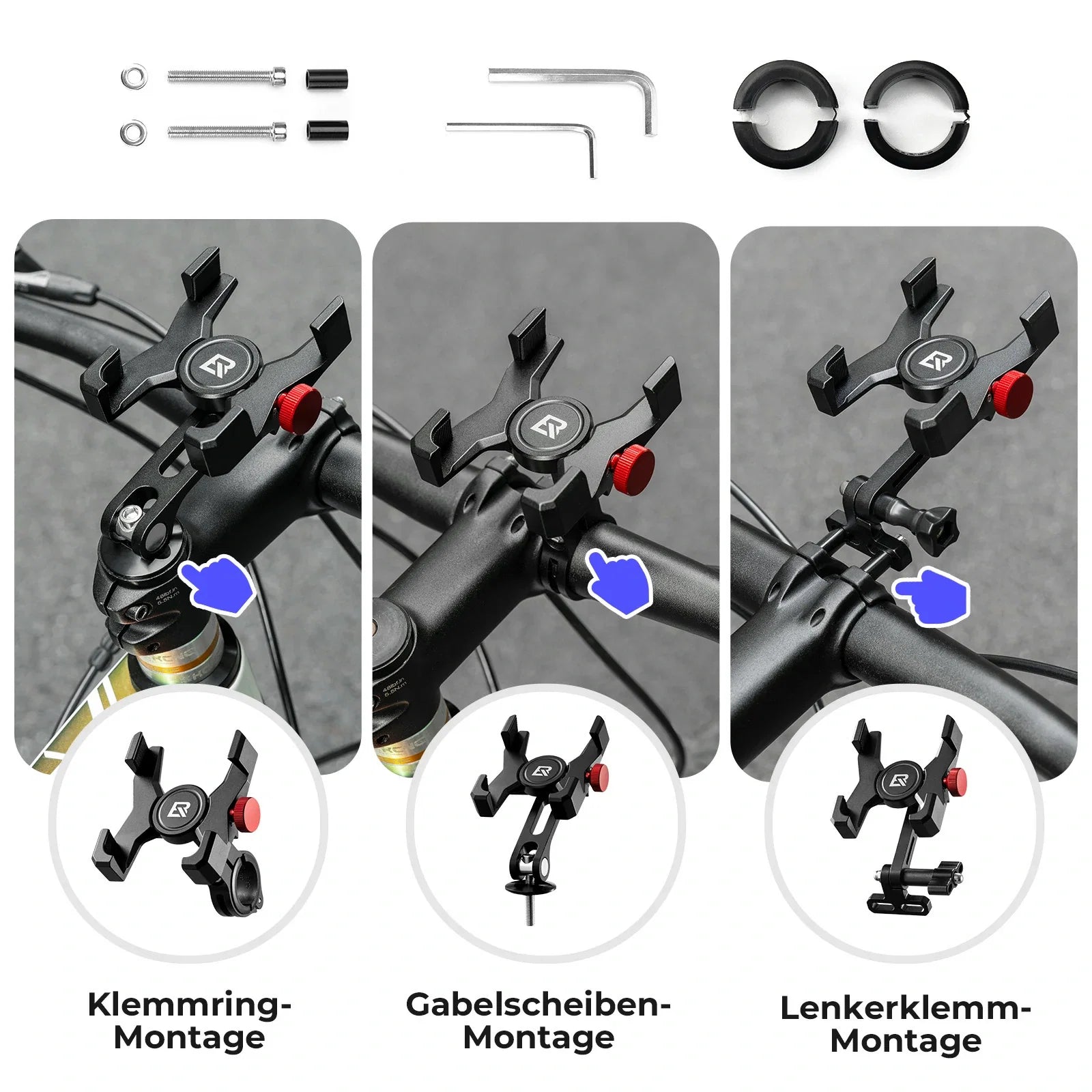 Fahrrad Handyhalterung 180° Drehbar für Handy 4.7~7.09"
