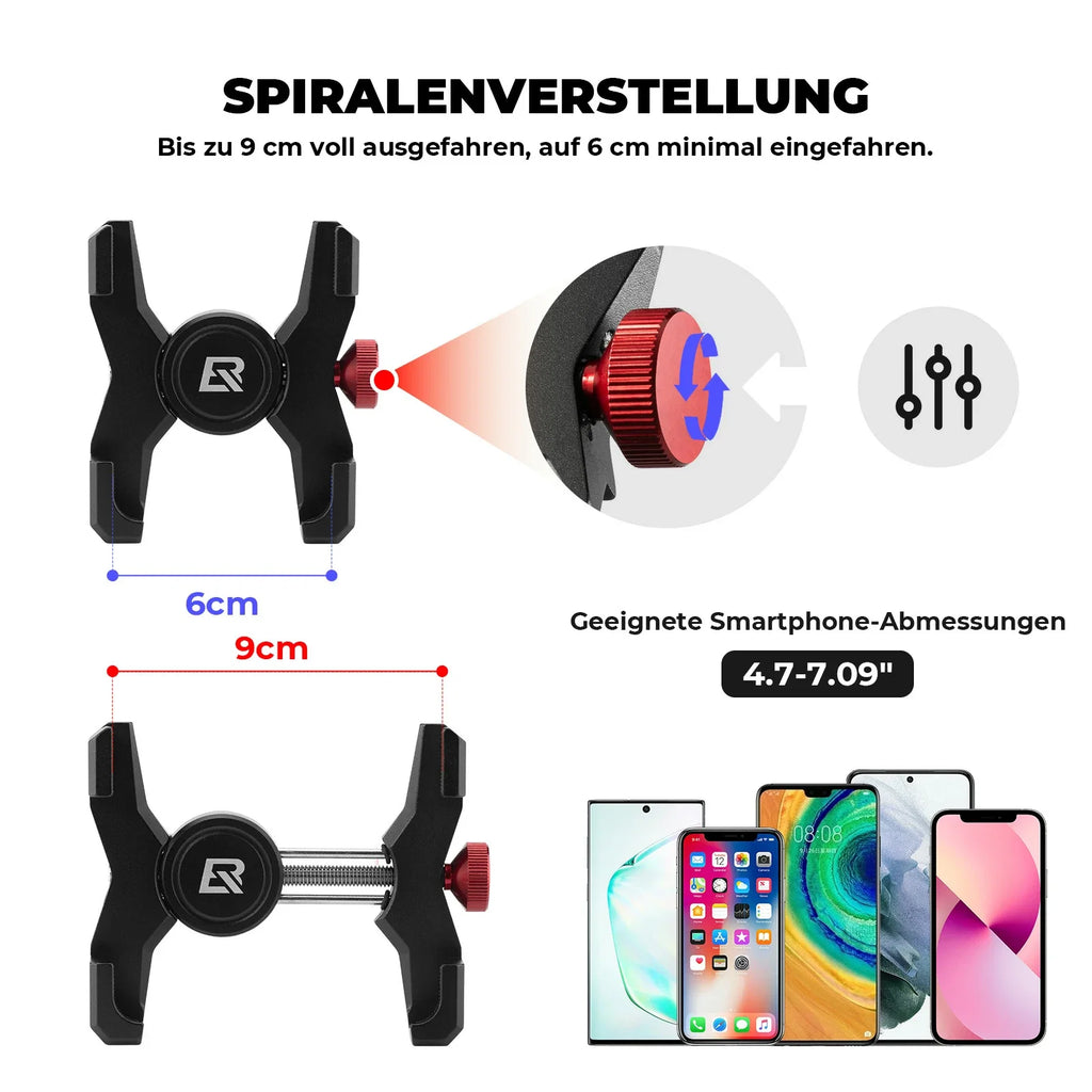 Fahrrad Handyhalterung 180° Drehbar für Handy 4.7~7.09"