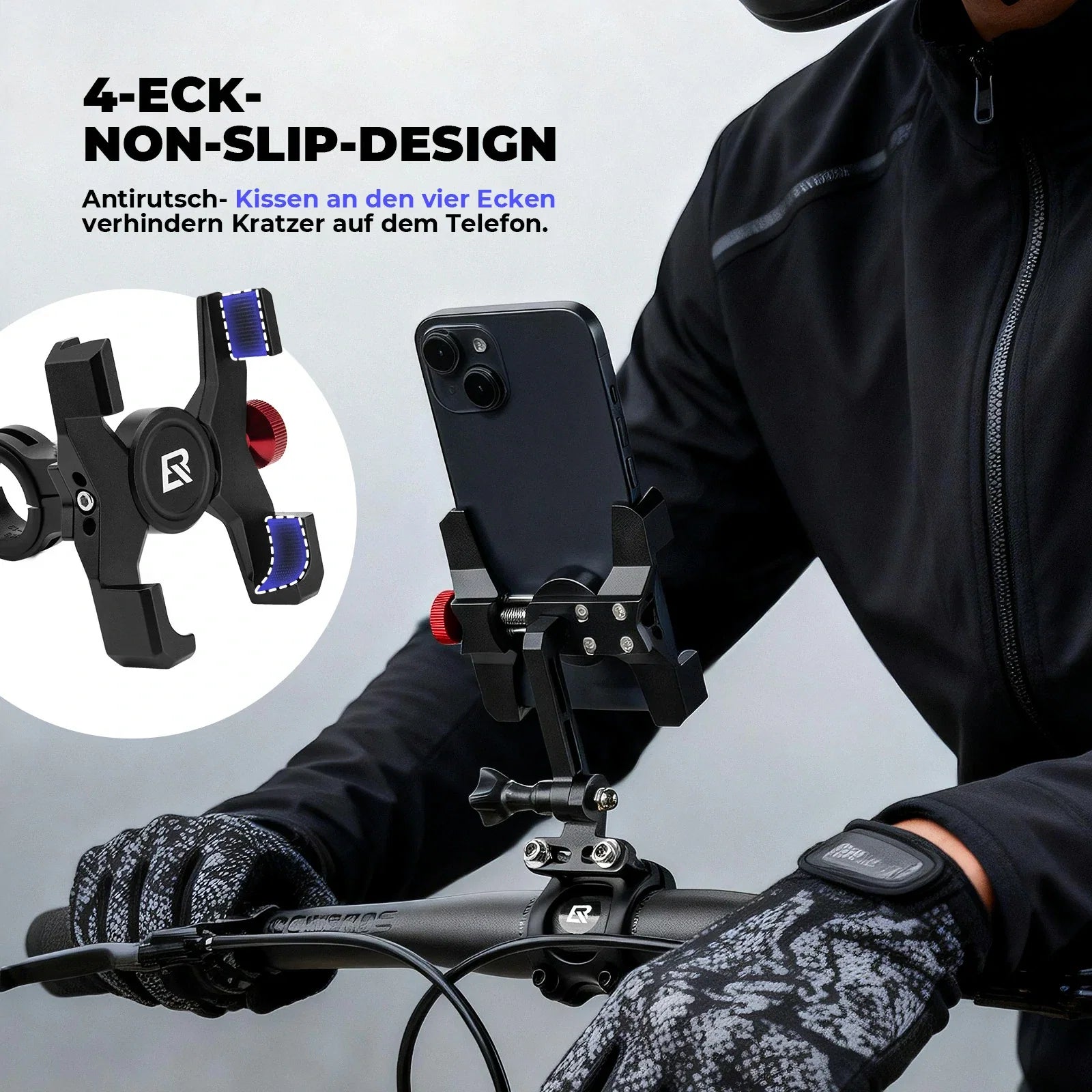 Fahrrad Handyhalterung 180° Drehbar für Handy 4.7~7.09"