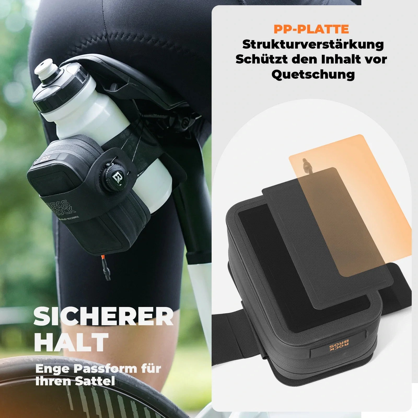 Fahrrad Satteltasche Drehknopf Verstellsystem Kompakte Wasserdichtes mit Flaschenhalter