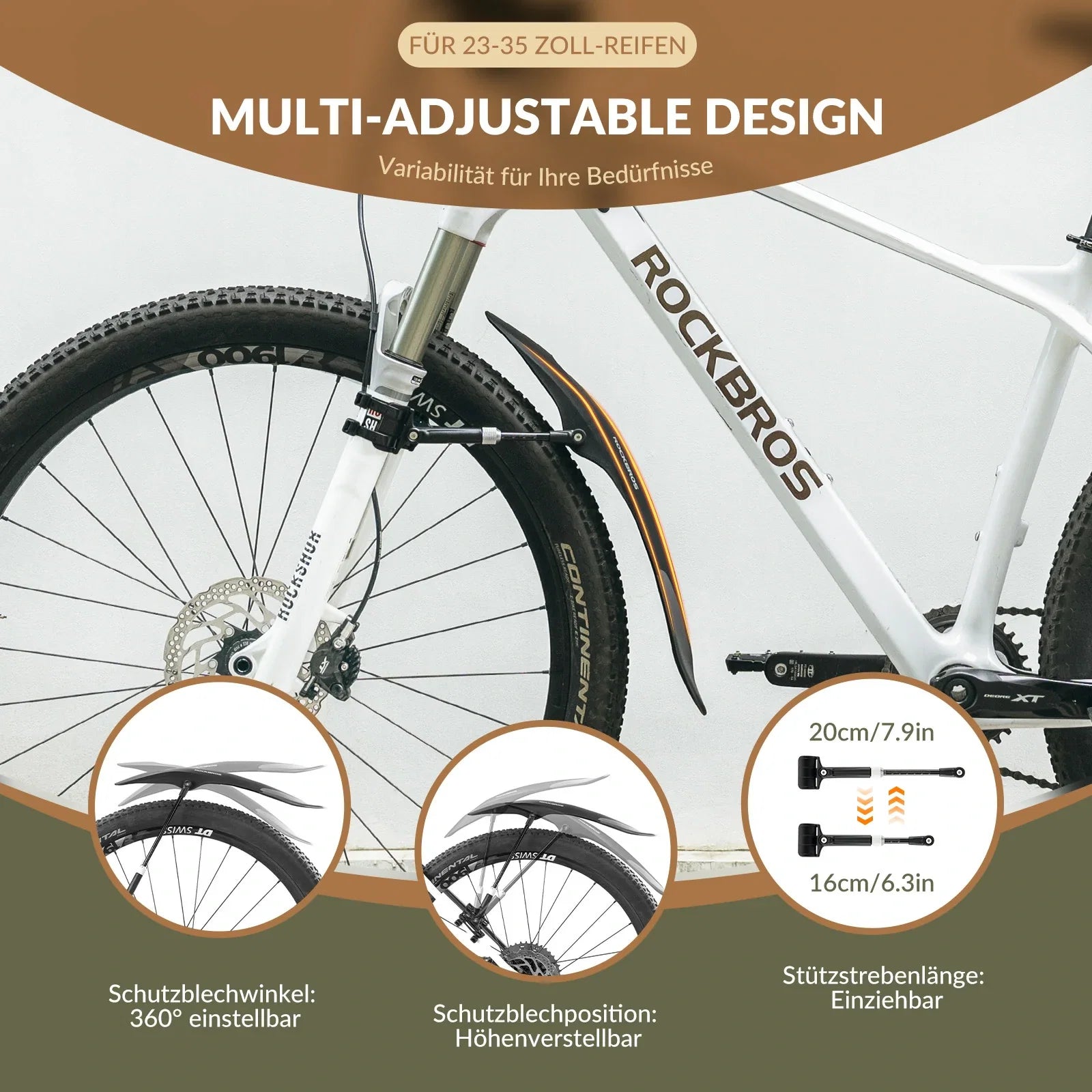 Fahrrad Schutzbleche Set Vorne/Hinten Flexible Fahrradschutzblech Verstellbar