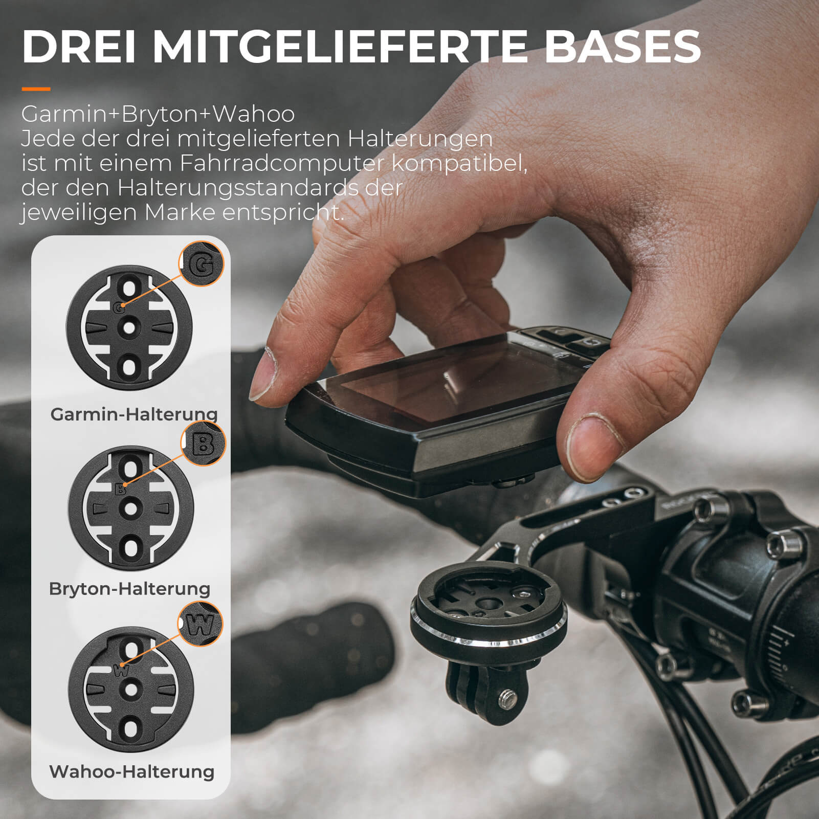 Fahrradcomputer Halterung für Garmin und Bryton GPS für 31,8 mm Lenker