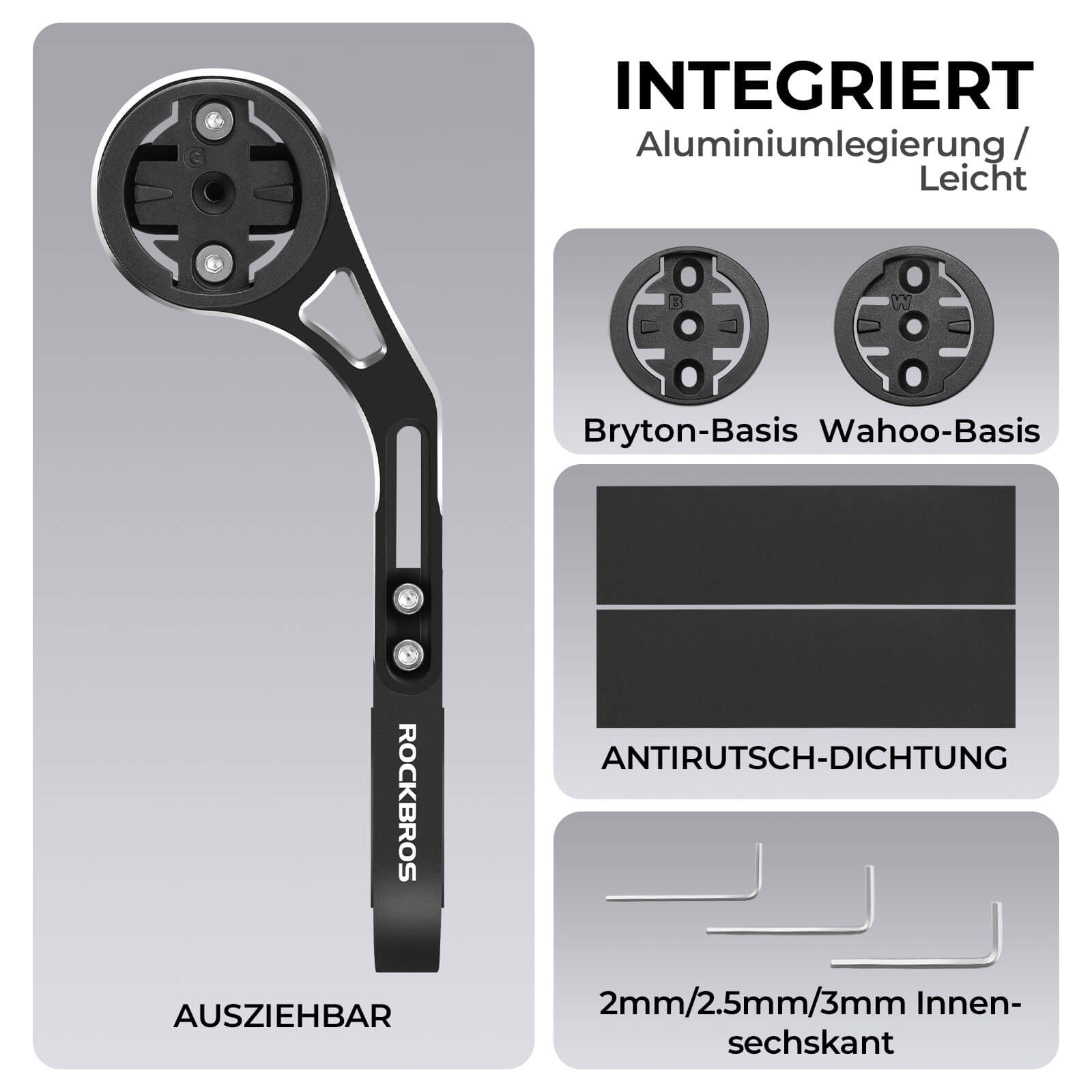 Fahrradcomputer Halterung für Garmin und Bryton GPS für 31,8 mm Lenker