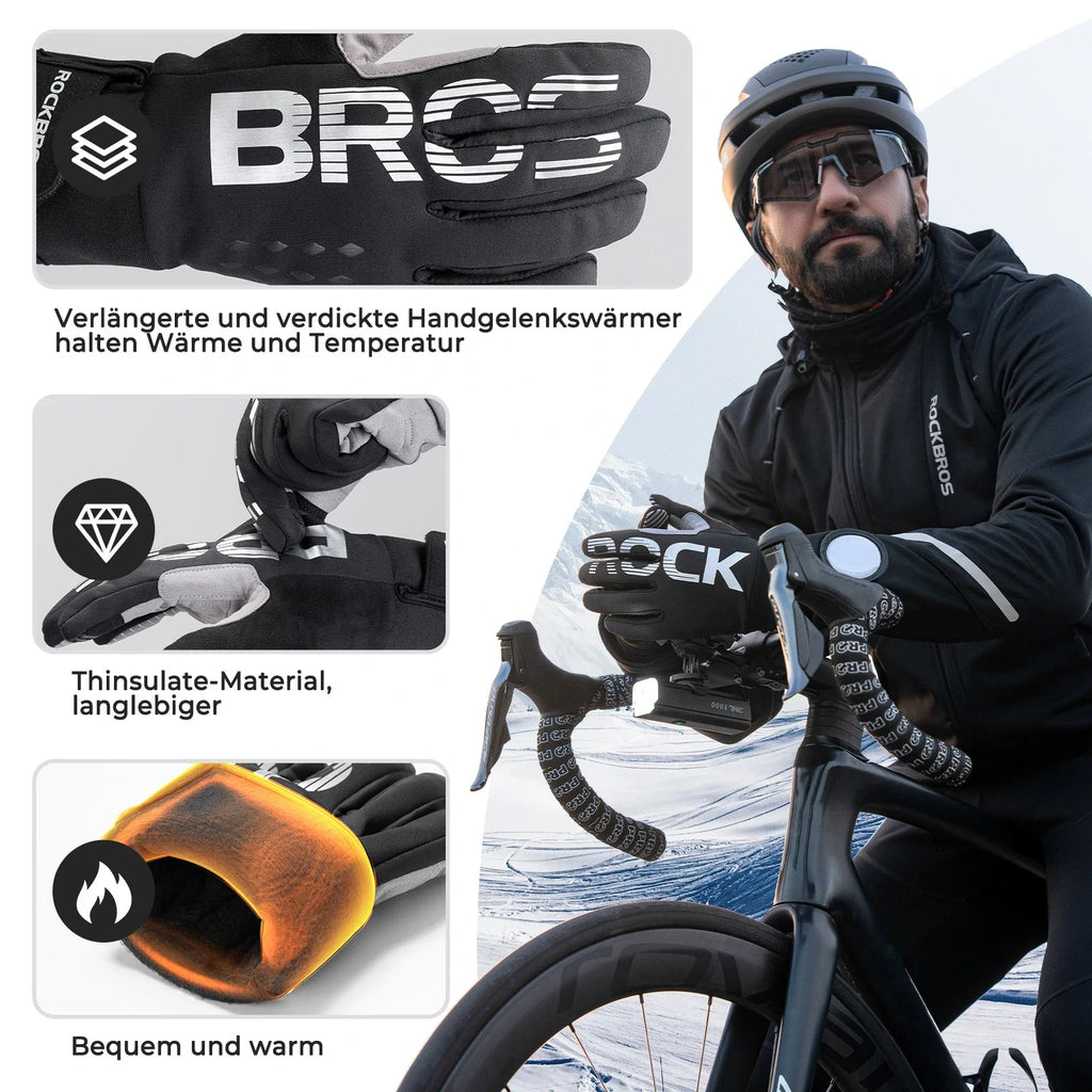 Fahrradhandschuhe Winter Thinsulate Warme Handschuhe Touchscreen