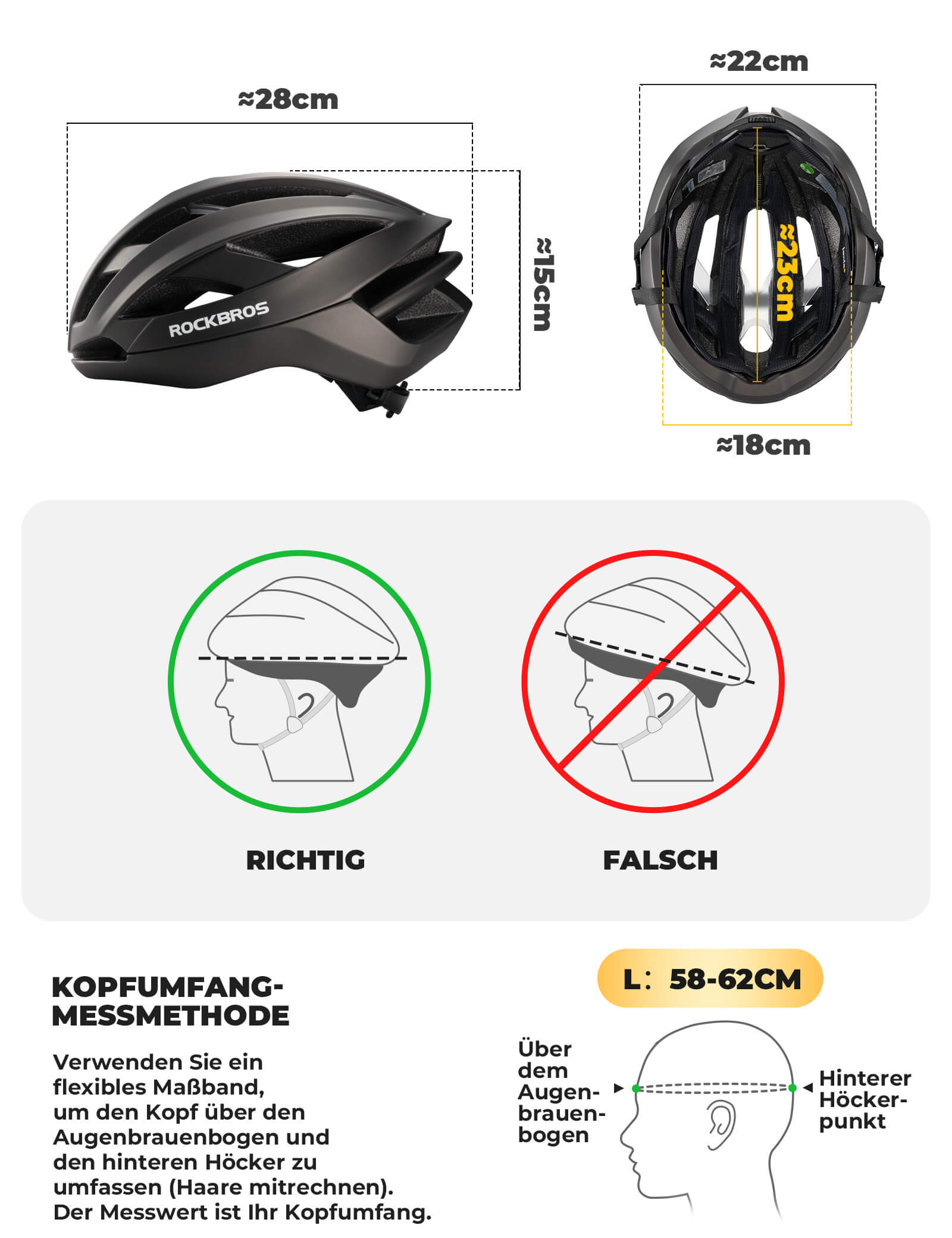 Fahrradhelm mit Verstärkungsrahmen 58-62cm