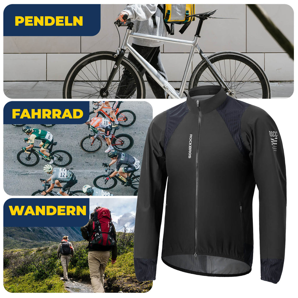 Fahrradjacke wasserdicht atmungsaktiv - Winddicht & Reflektierend Herren