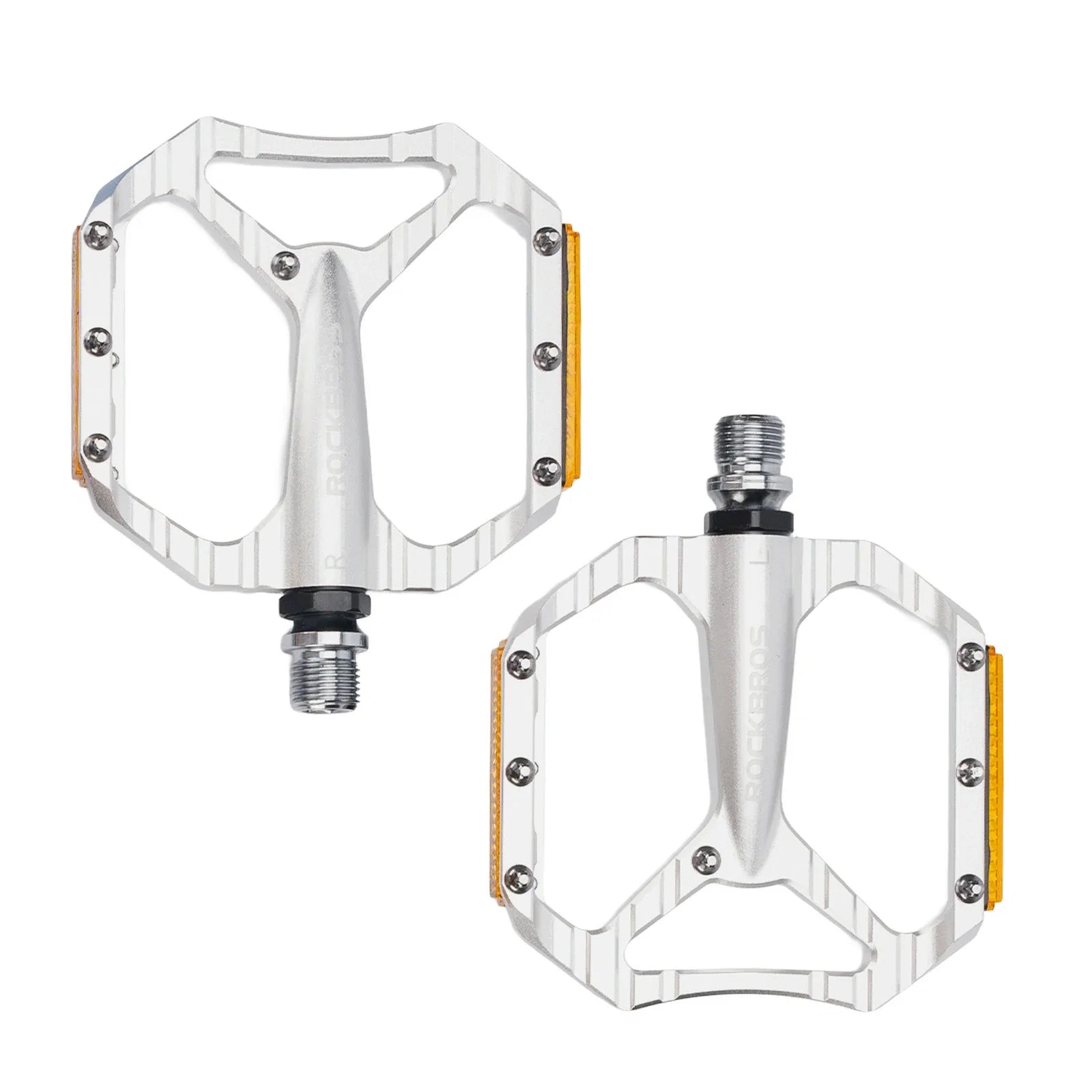 Fahrradpedale rutschfest– Aluminium Plattformpedale mit Reflektoren, abgedichtetem Kugellager, Anti-Rutsch-Pins, 9/16" Achse