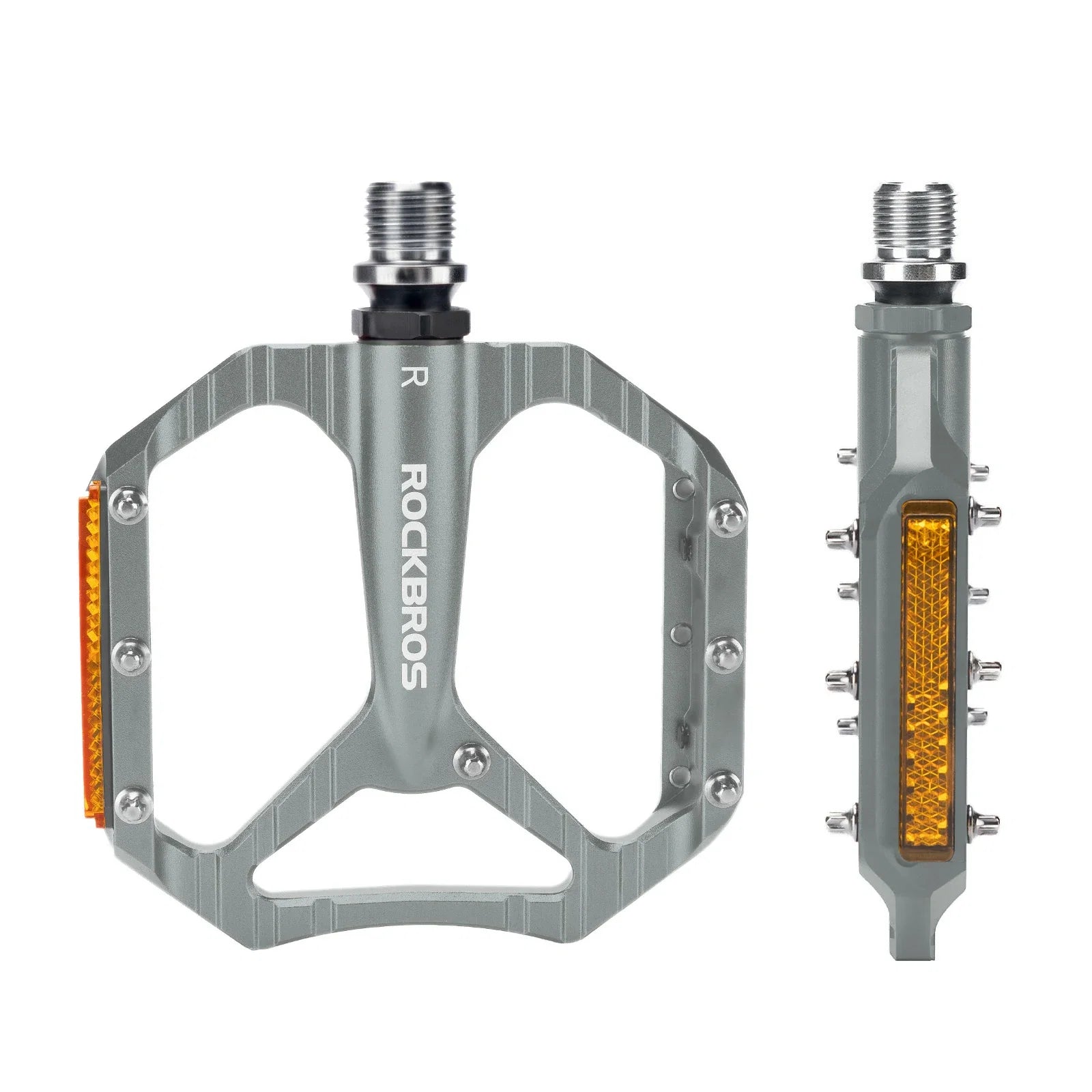 Fahrradpedale rutschfest– Aluminium Plattformpedale mit Reflektoren, abgedichtetem Kugellager, Anti-Rutsch-Pins, 9/16" Achse