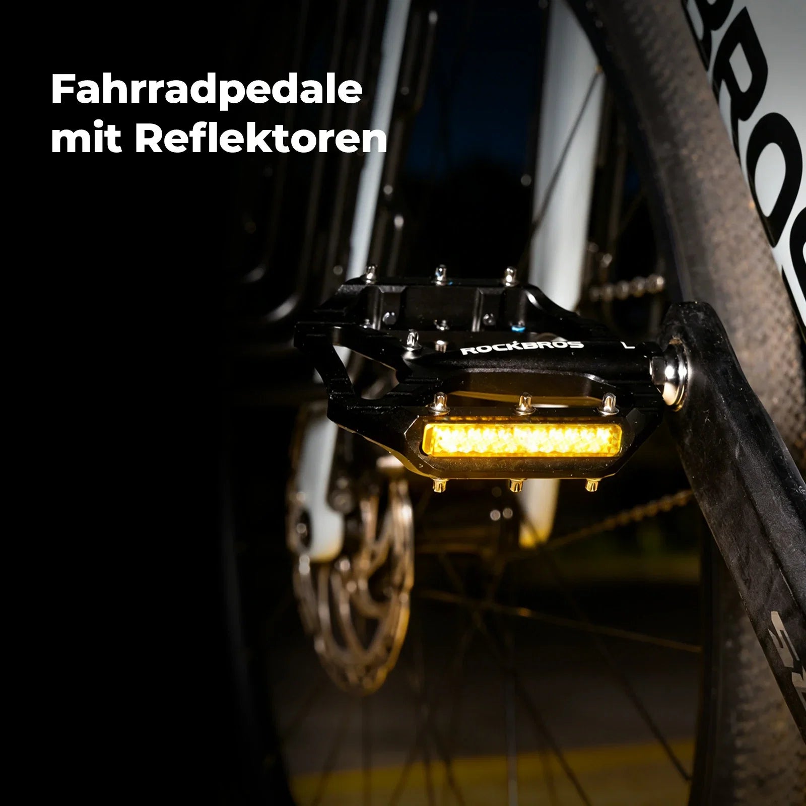 Fahrradpedale rutschfest– Aluminium Plattformpedale mit Reflektoren, abgedichtetem Kugellager, Anti-Rutsch-Pins, 9/16" Achse