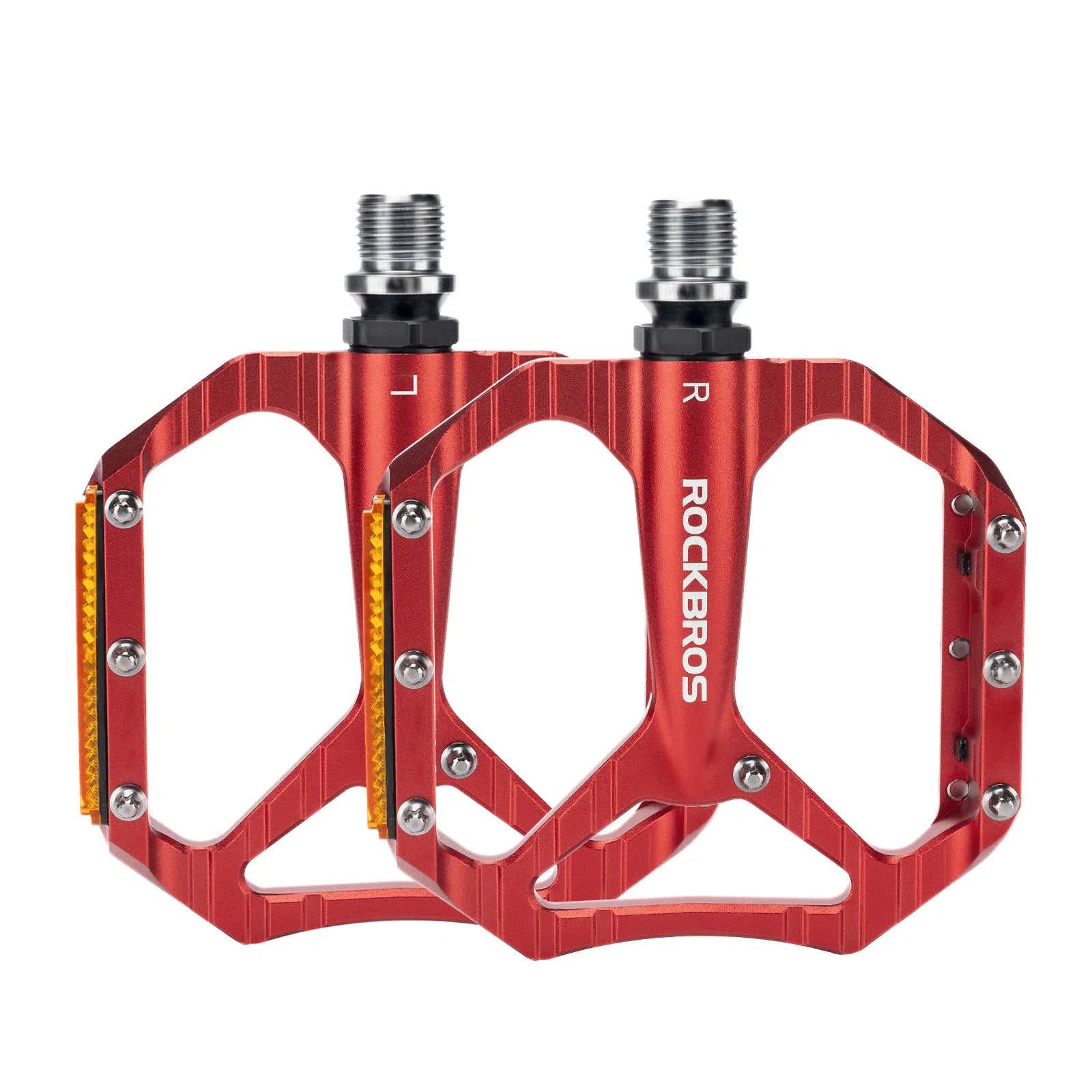 Fahrradpedale rutschfest– Aluminium Plattformpedale mit Reflektoren, abgedichtetem Kugellager, Anti-Rutsch-Pins, 9/16" Achse