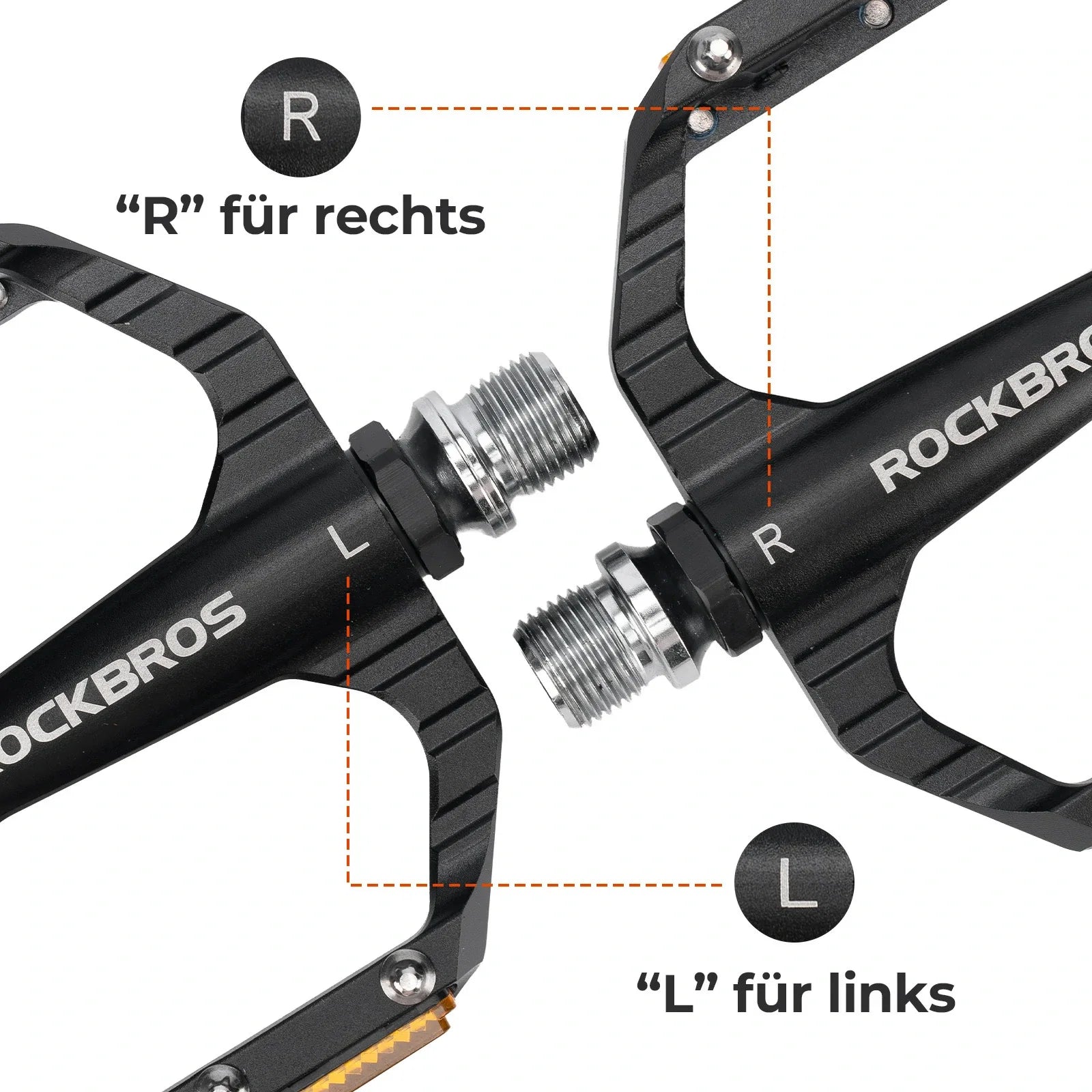 Fahrradpedale rutschfest– Aluminium Plattformpedale mit Reflektoren, abgedichtetem Kugellager, Anti-Rutsch-Pins, 9/16" Achse