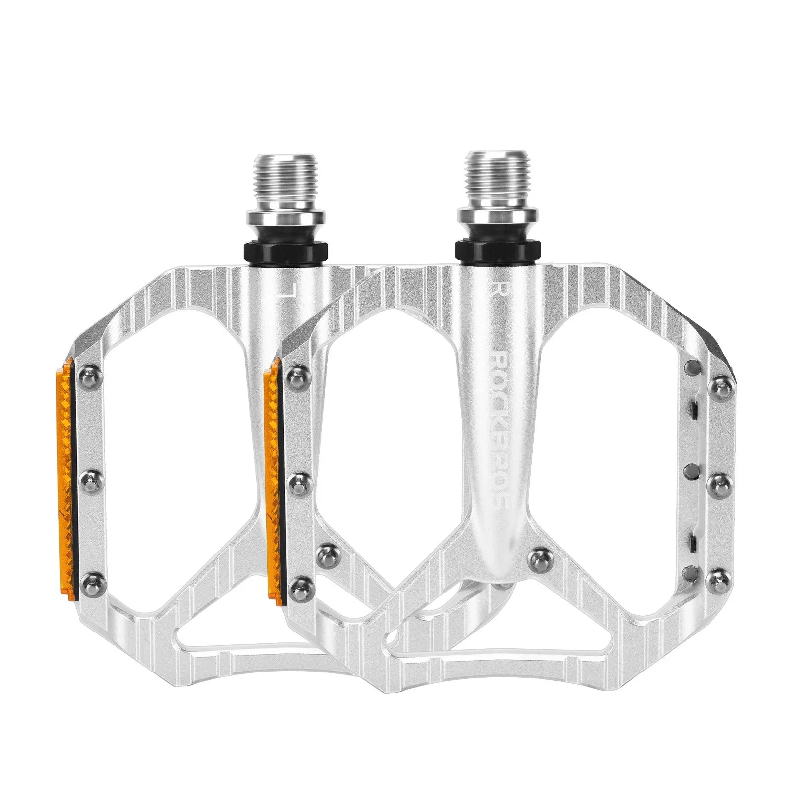 Fahrradpedale rutschfest– Aluminium Plattformpedale mit Reflektoren, abgedichtetem Kugellager, Anti-Rutsch-Pins, 9/16" Achse