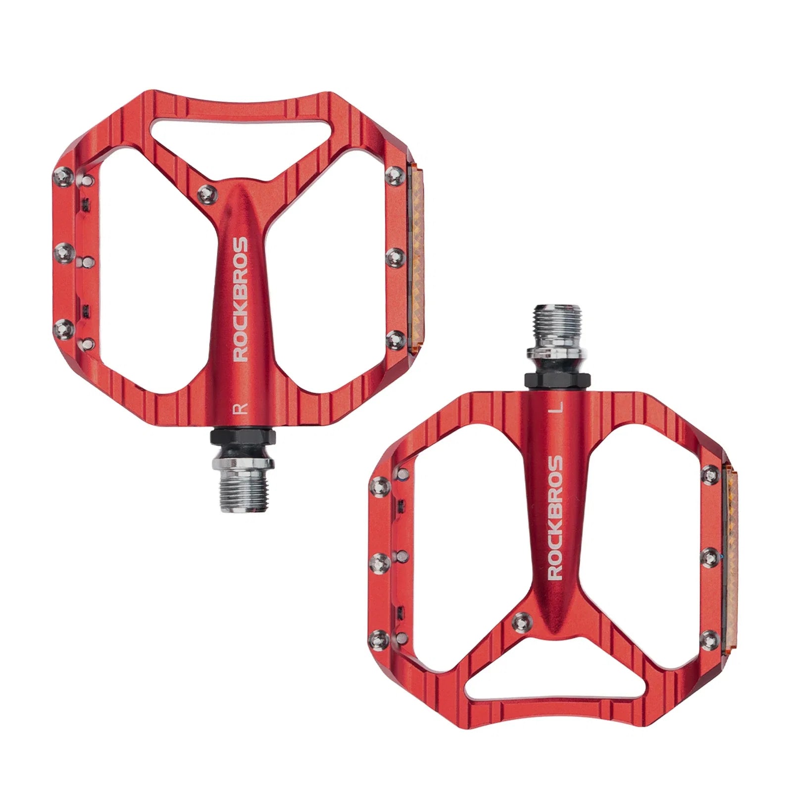 Fahrradpedale rutschfest– Aluminium Plattformpedale mit Reflektoren, abgedichtetem Kugellager, Anti-Rutsch-Pins, 9/16" Achse