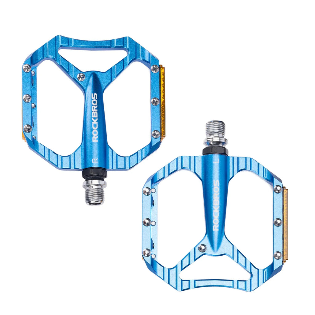 Fahrradpedale rutschfest– Aluminium Plattformpedale mit Reflektoren, abgedichtetem Kugellager, Anti-Rutsch-Pins, 9/16" Achse