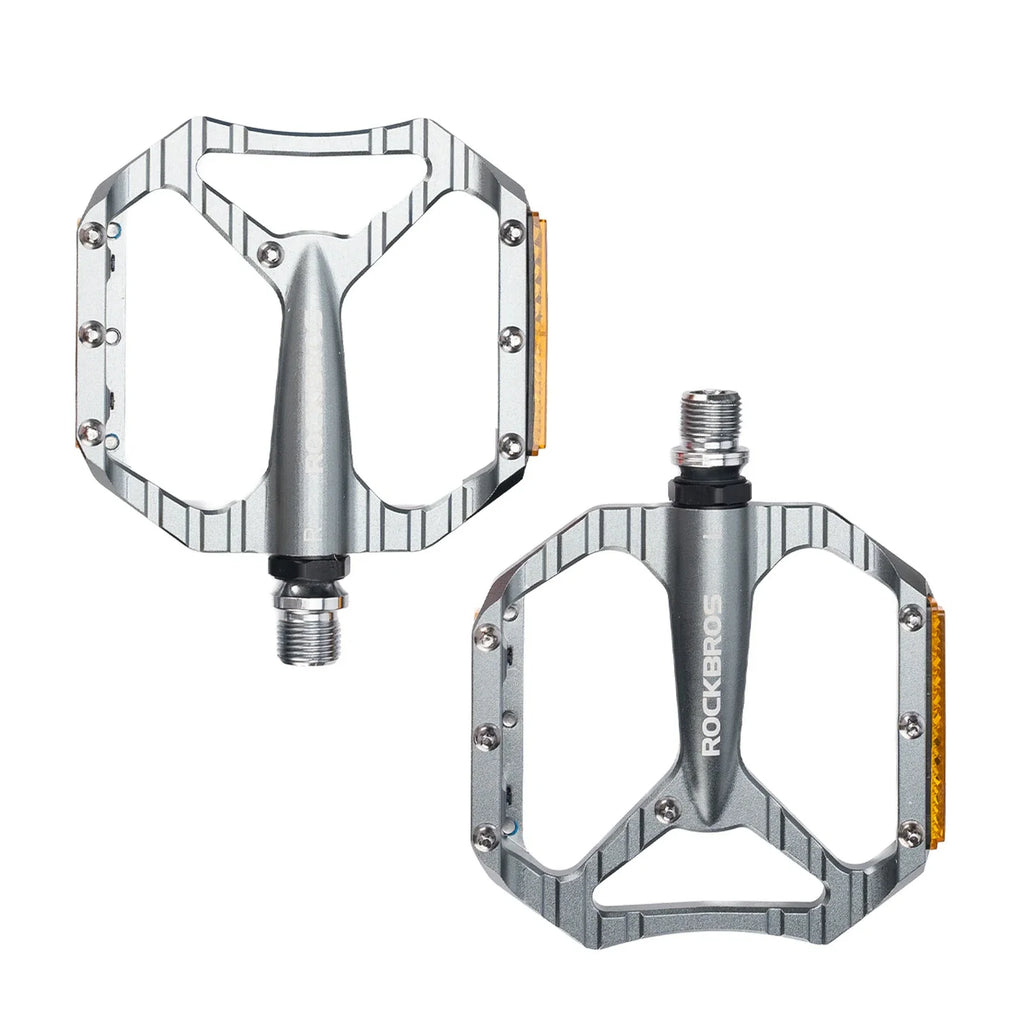 Fahrradpedale rutschfest– Aluminium Plattformpedale mit Reflektoren, abgedichtetem Kugellager, Anti-Rutsch-Pins, 9/16" Achse